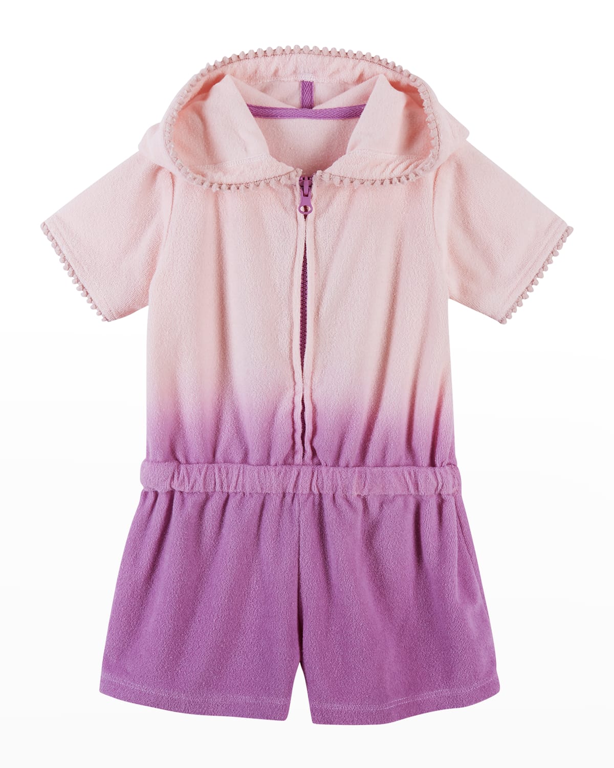 Andy & Evan Kids' Girl's French Terry Cover Up In Purple Ombre