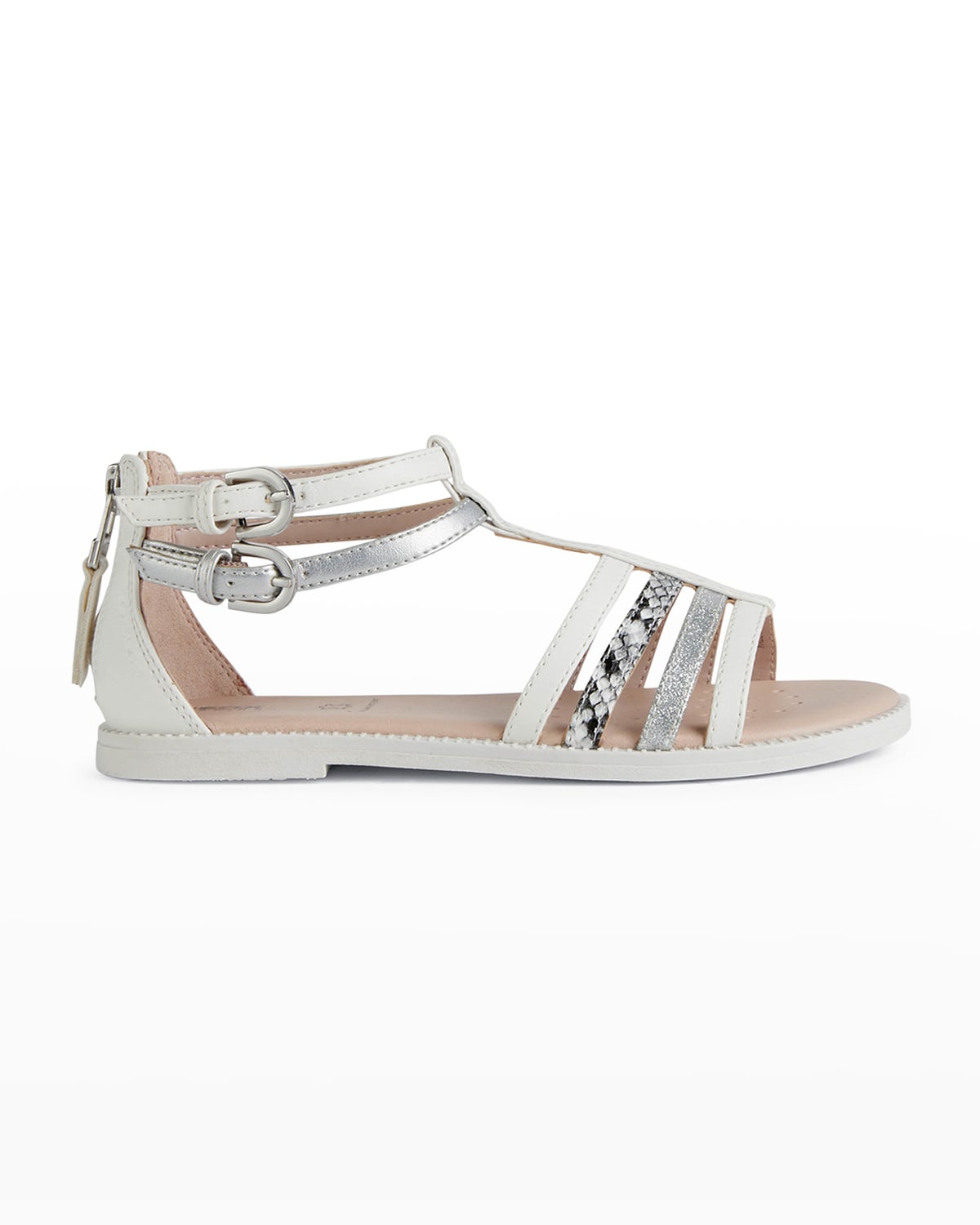Geox Kids' Karly Sandal In White/ Silver