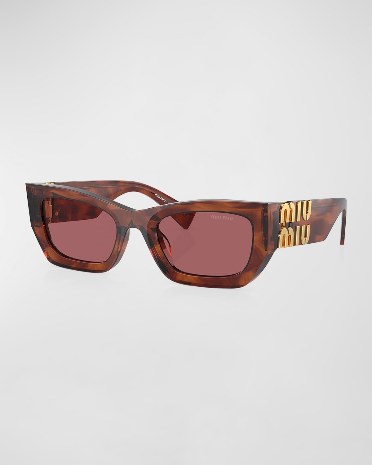 MIU MIU LOGO RECTANGLE ACETATE SUNGLASSES