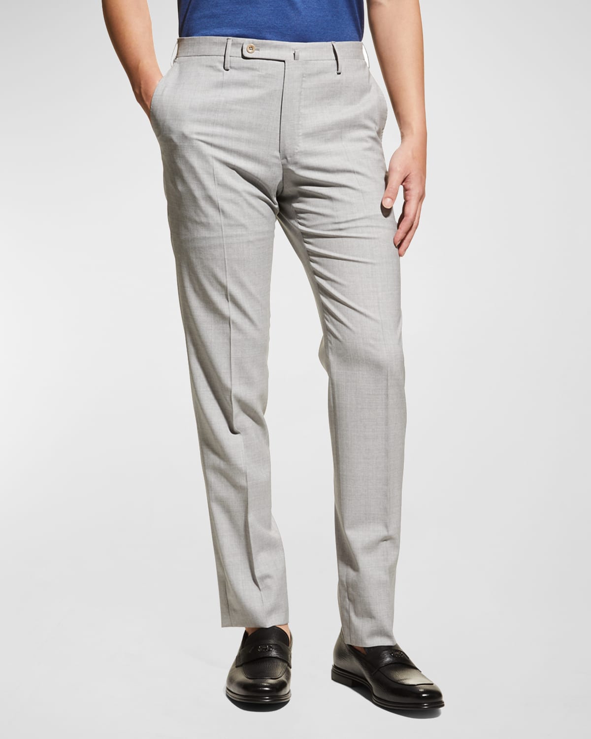 INCOTEX MEN'S SLIM SUPER 130S DRESS trousers