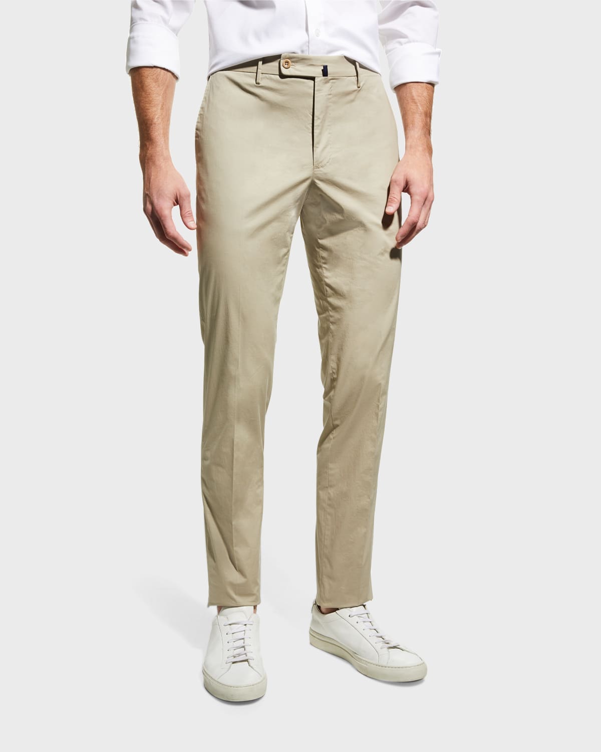 Incotex Men's Tapered Cotton Pants In Bianco Naturale
