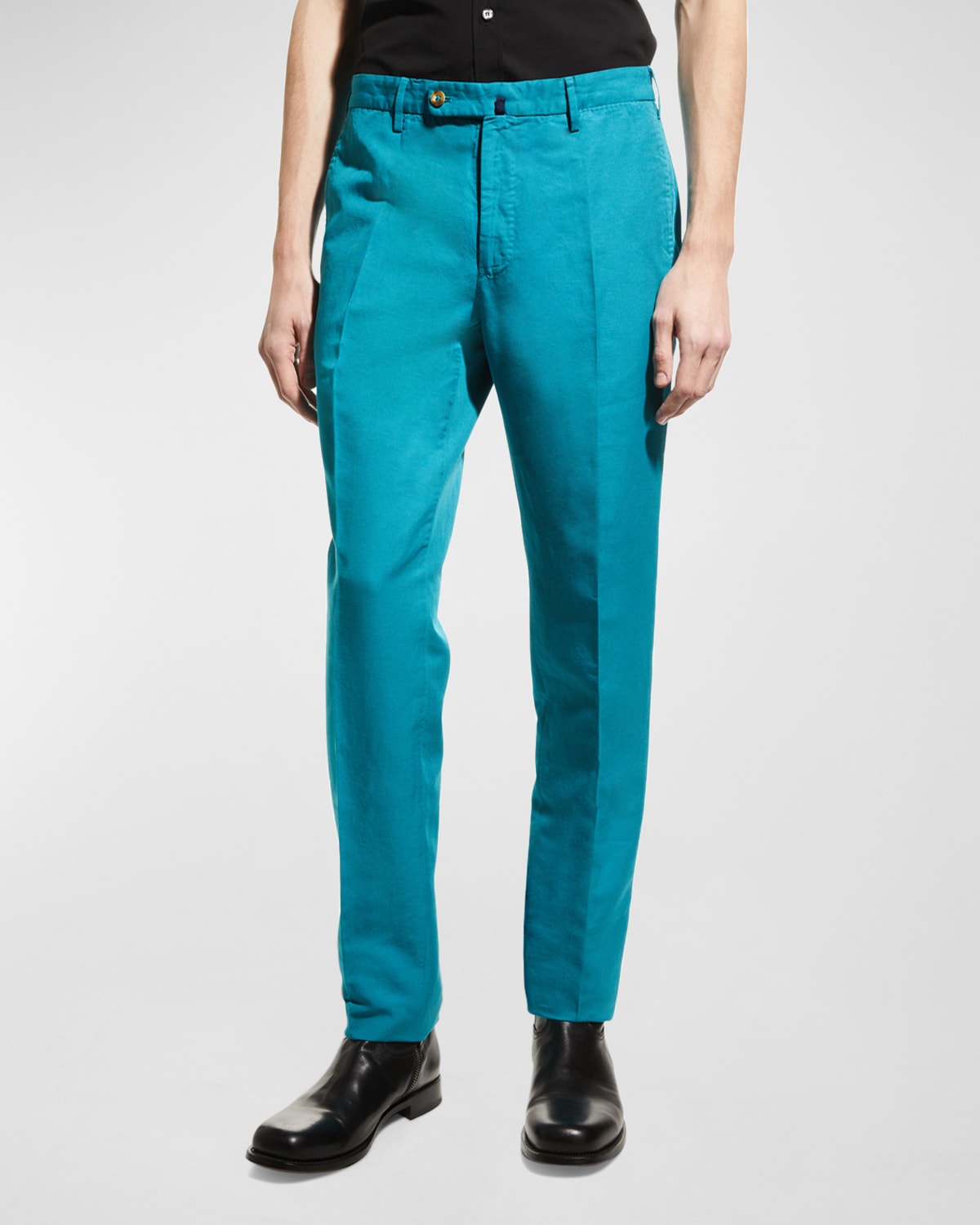 Incotex Men's Slim-fit Chinolino Trousers In Blue Chiaro/azzur