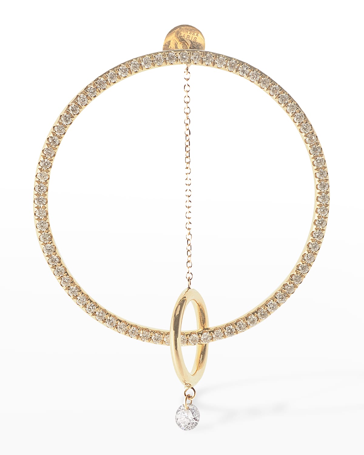 Persée Orbit Large Pave Circle Interlink Chain Earrings