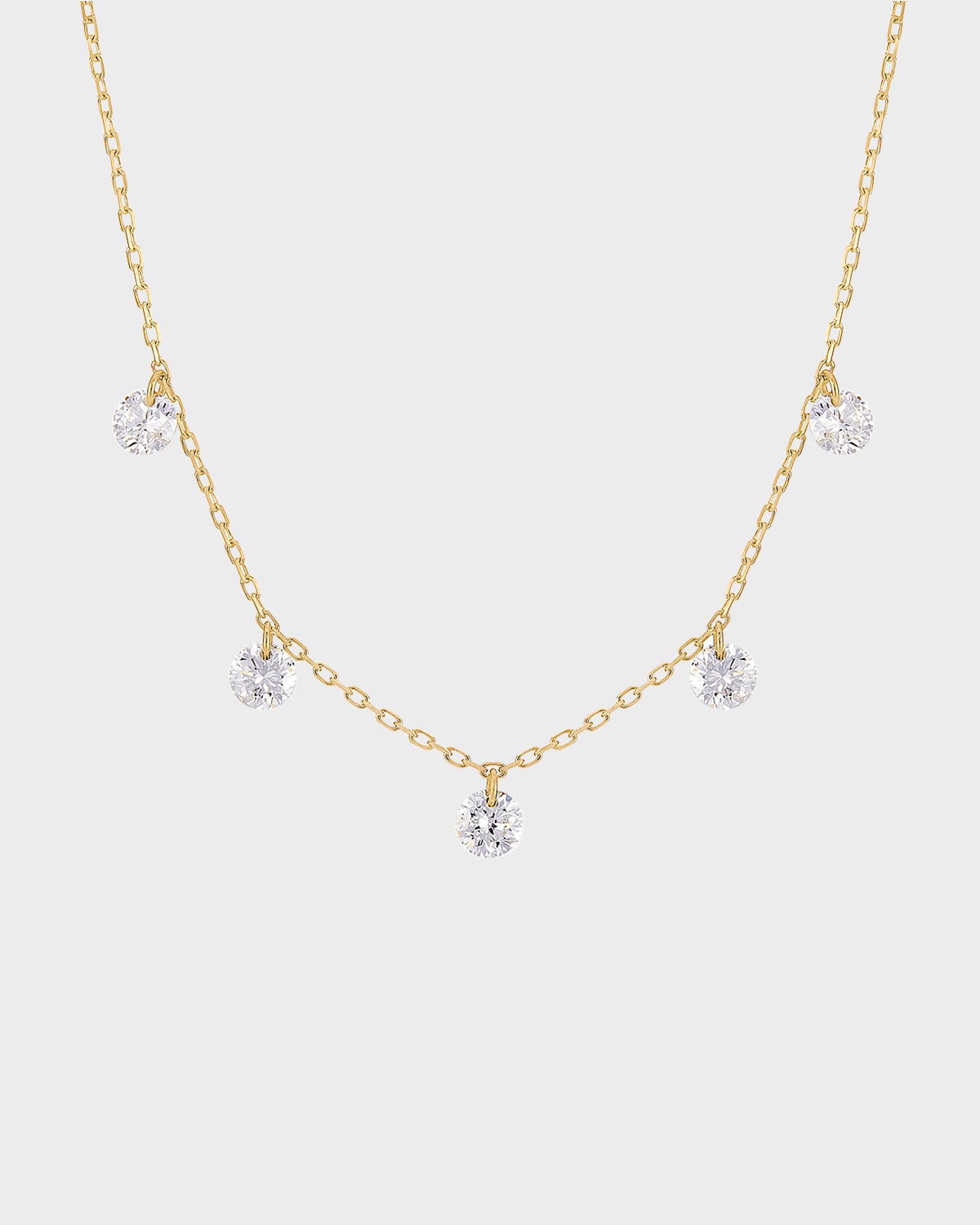 Persée Danae 5-diamond Necklace In Rose Gold