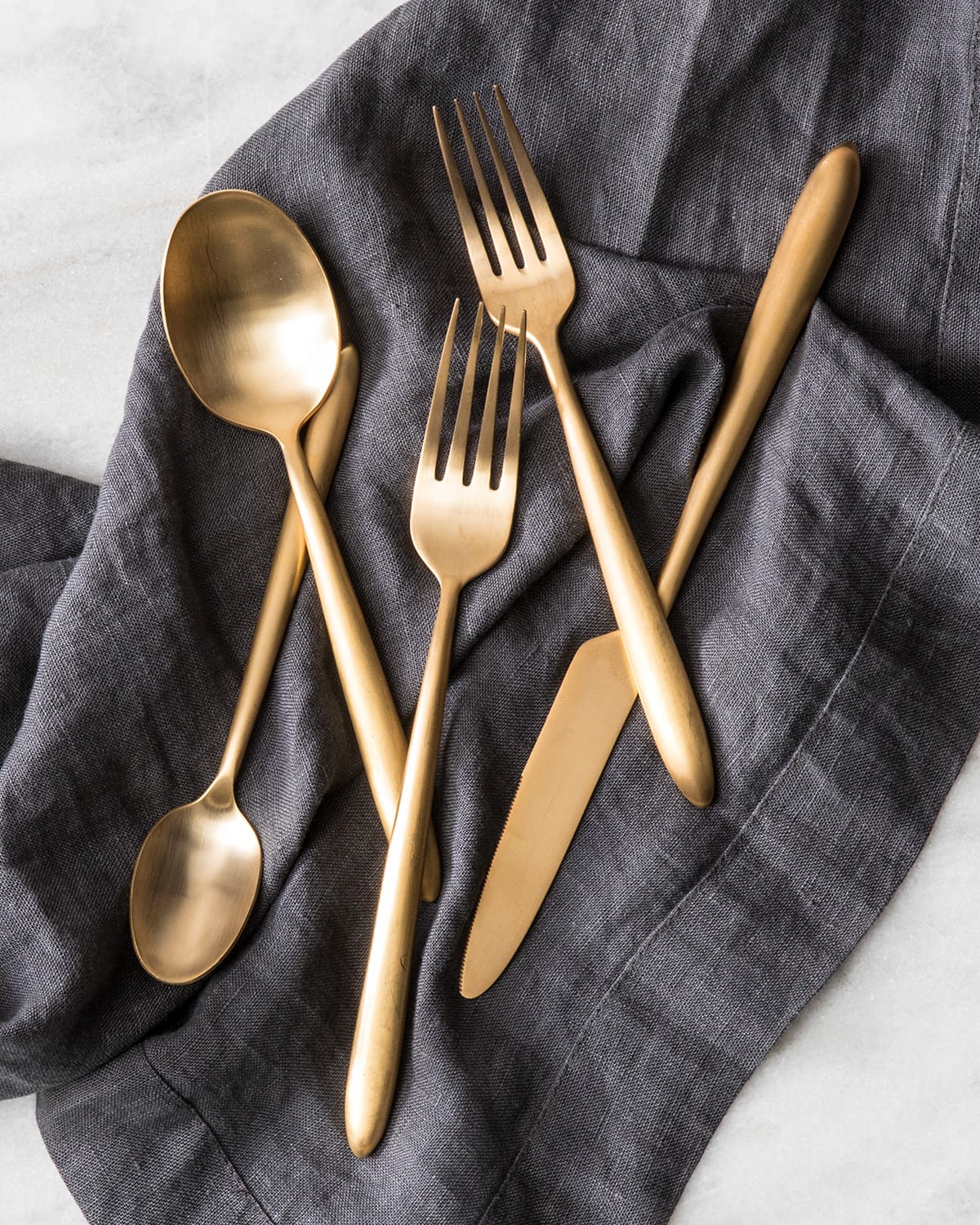 Shop Fortessa Velo Brushed Gold Plated Stainless Steel 20-piece Flatware