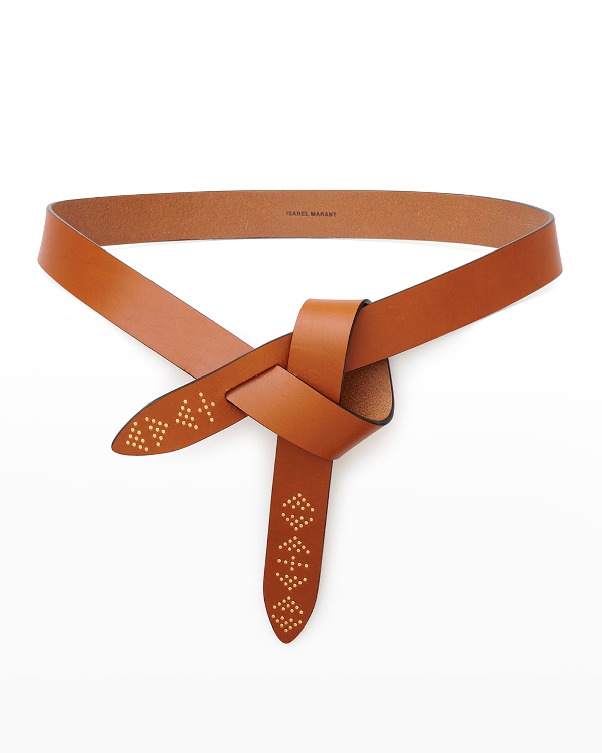 Isabel Marant Lecce Studded Leather Pull-through Belt In Natural | ModeSens