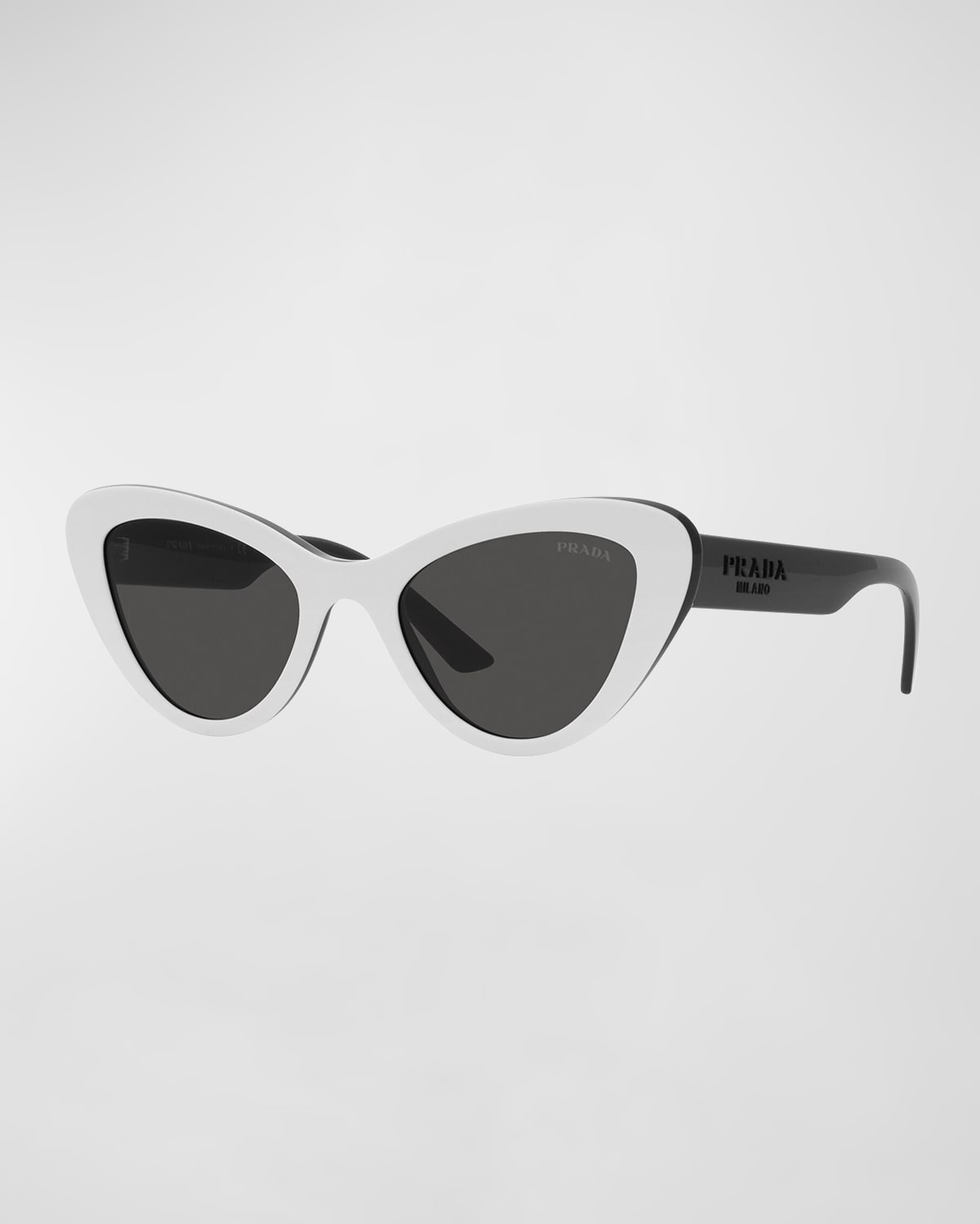 Prada Bicolor Acetate Cat-eye Sunglasses In White | ModeSens