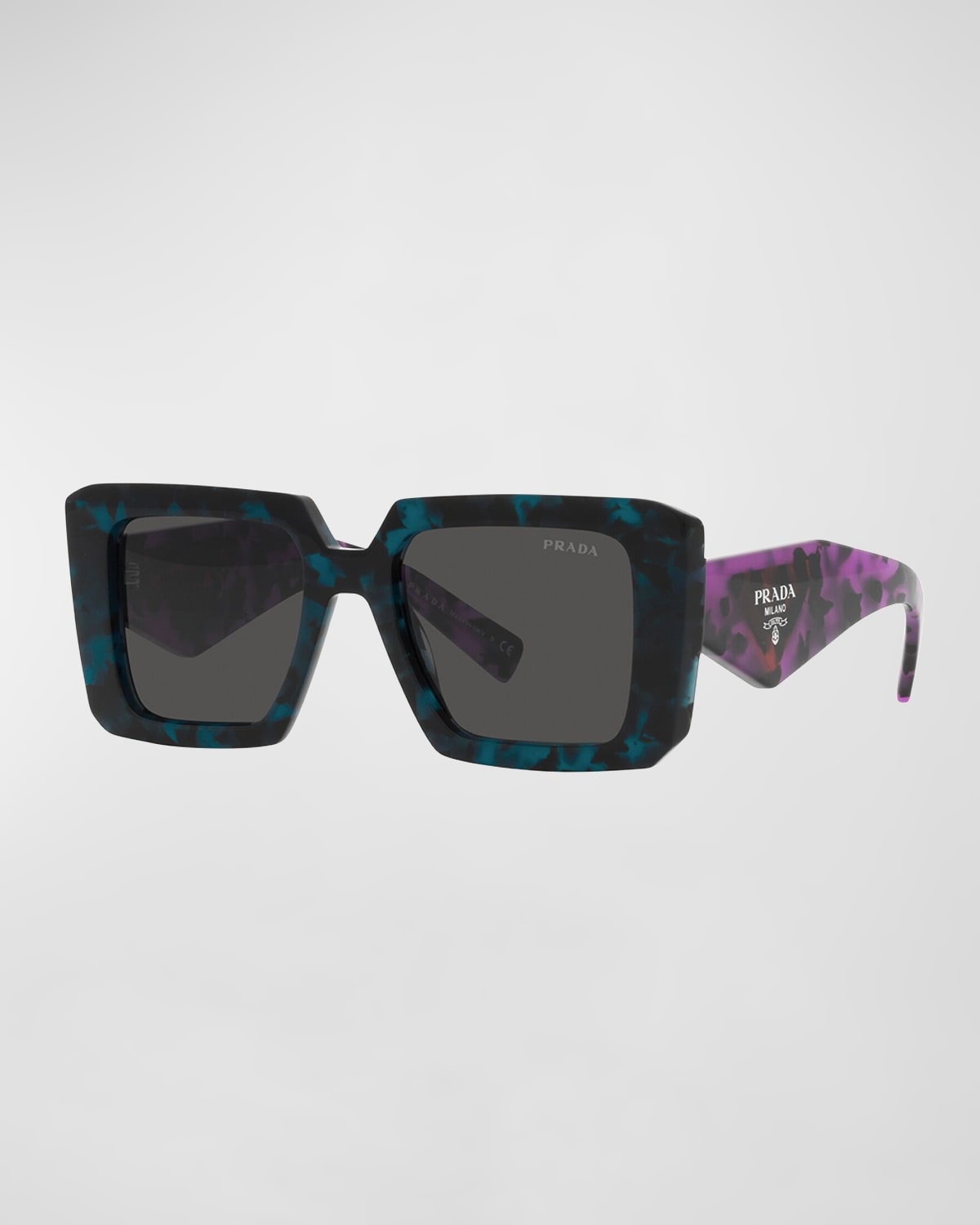 Prada Square Acetate Sunglasses In Dark Grey