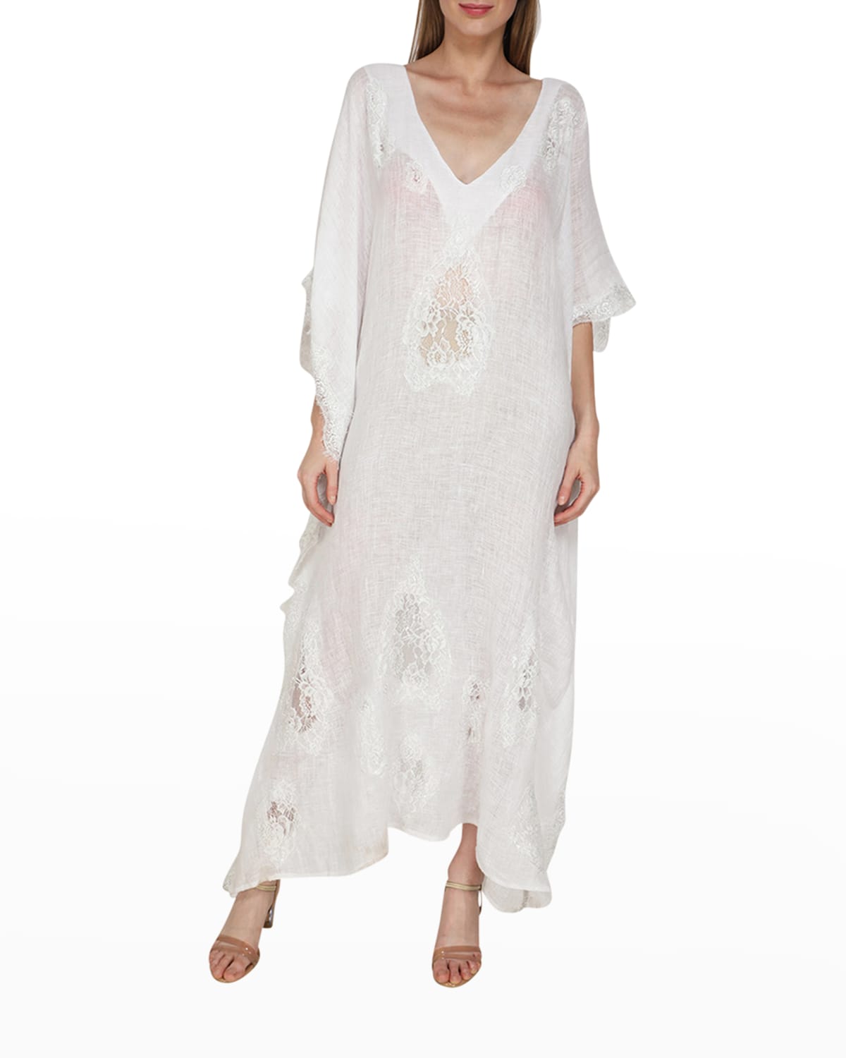 Flora Bella Giverny Linen and Lace Caftan