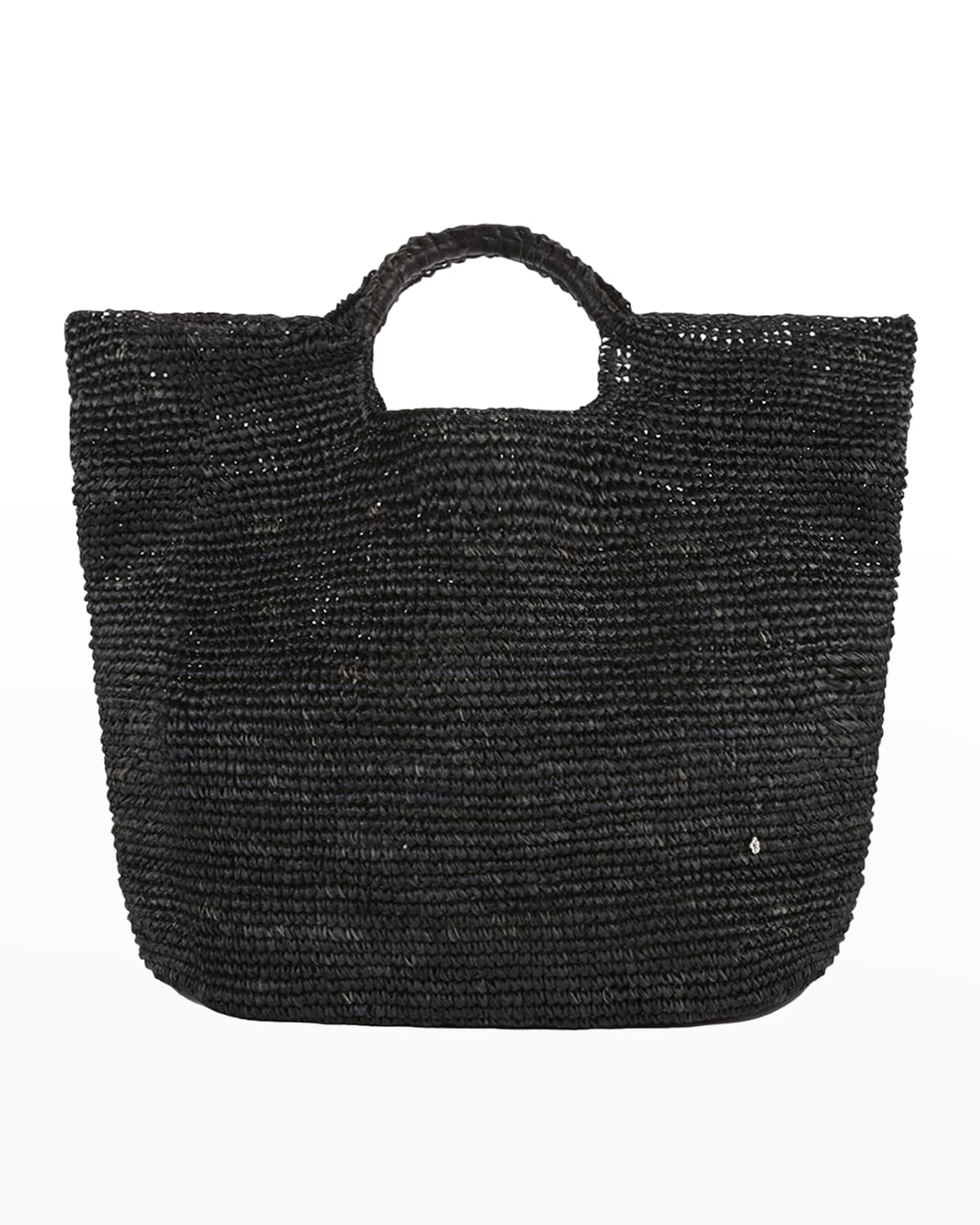 Florabella Napa Straw Beach Tote In Black