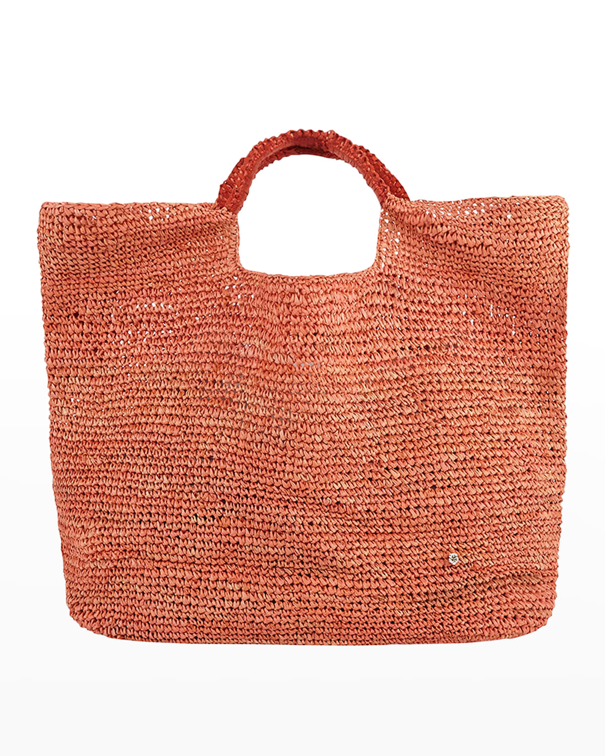 Florabella Napa Straw Beach Tote In Sherbet