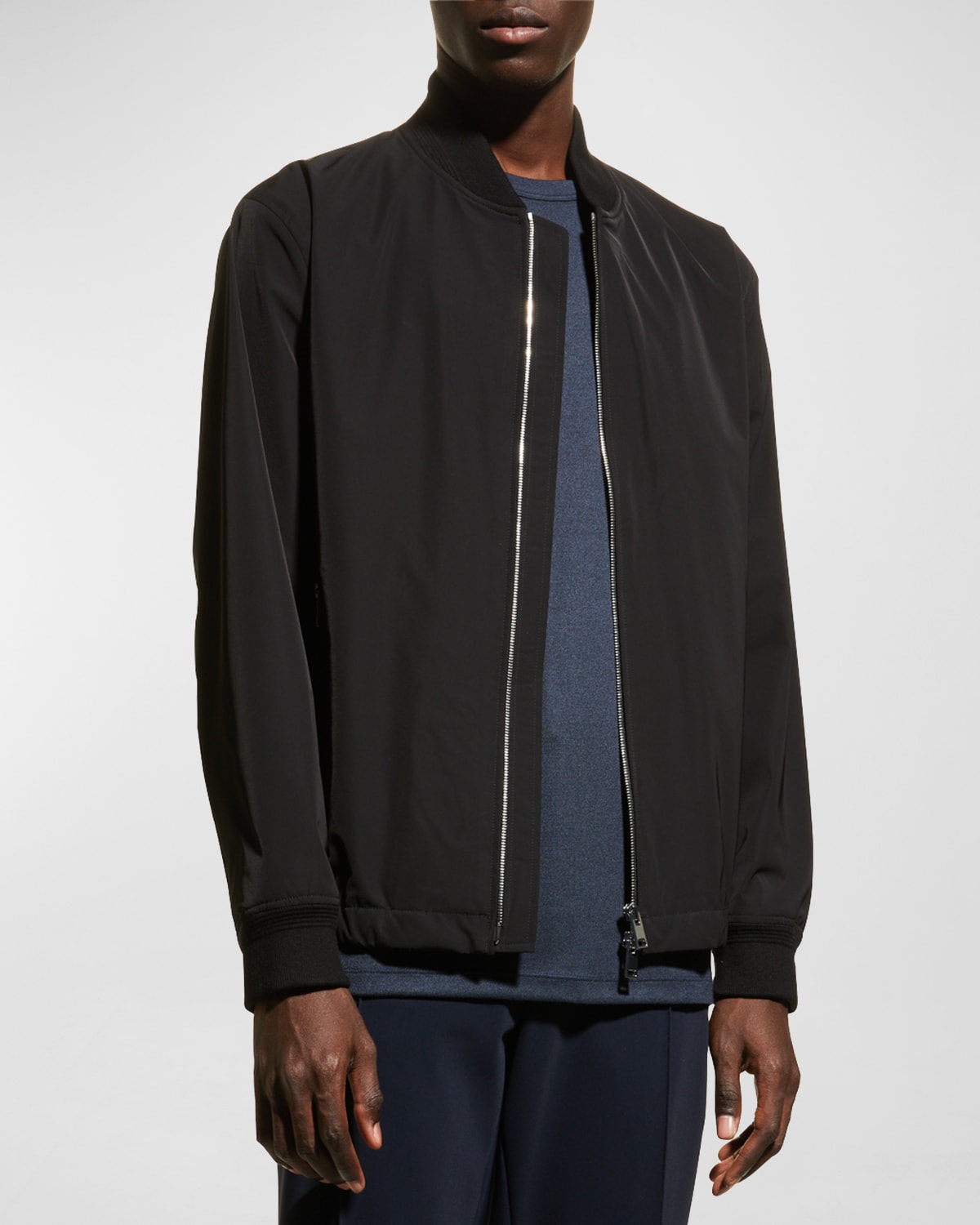 Theory black bomber jacket shop