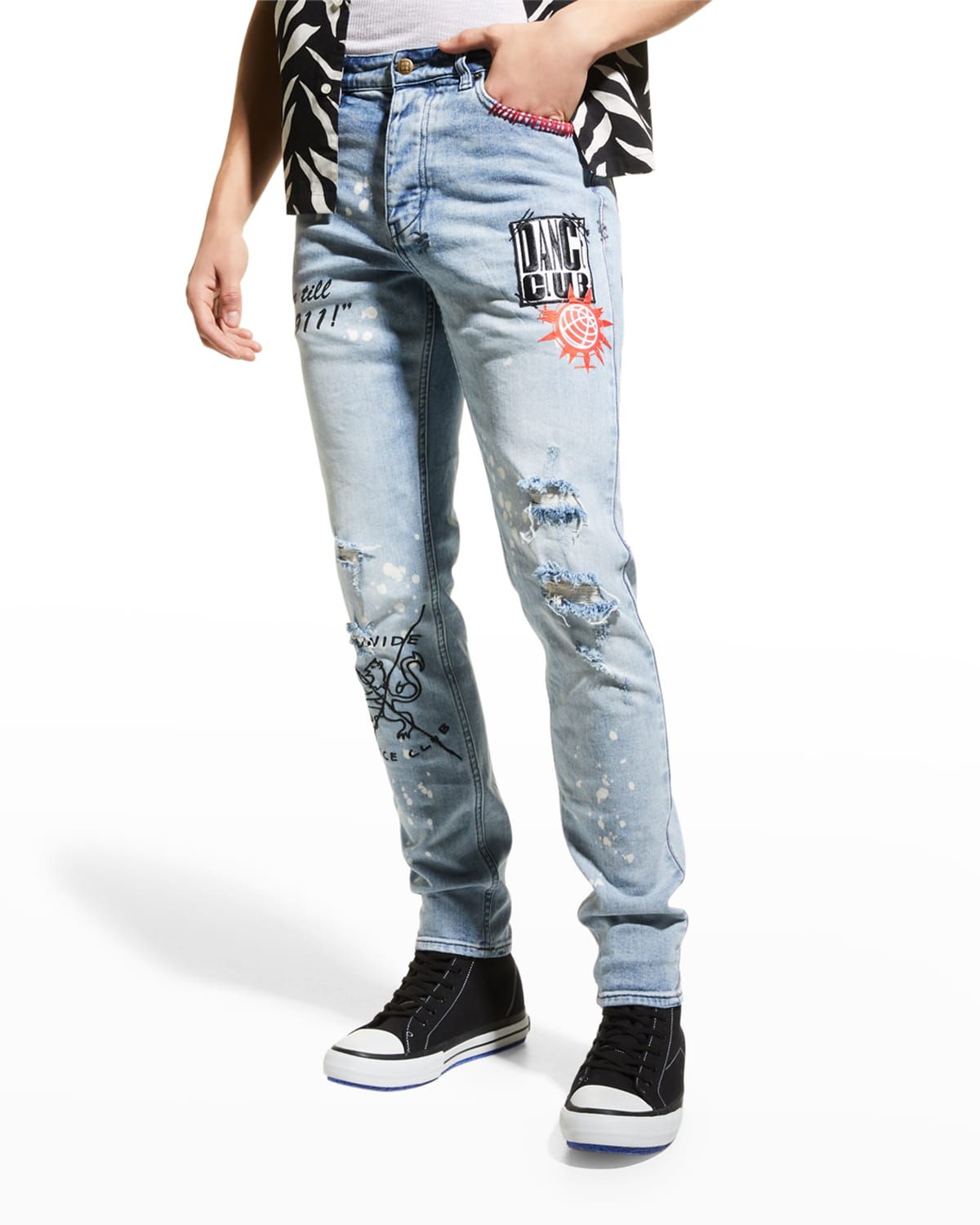 Men's Chitch 911 Graphic Slim-Fit Jeans