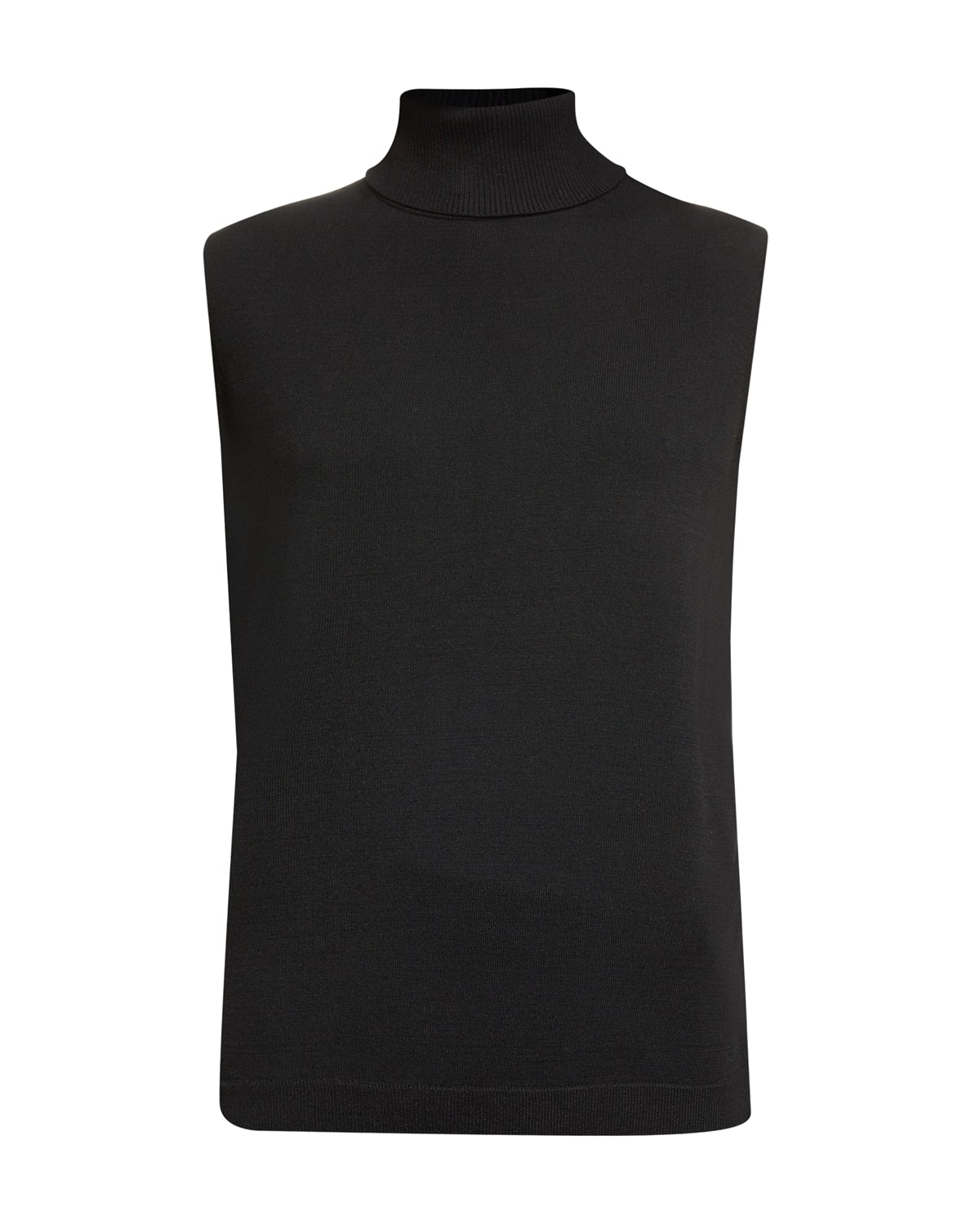 Lafayette 148 Plus-size Matte Crepe Sleeveless Turtleneck Shell In Black