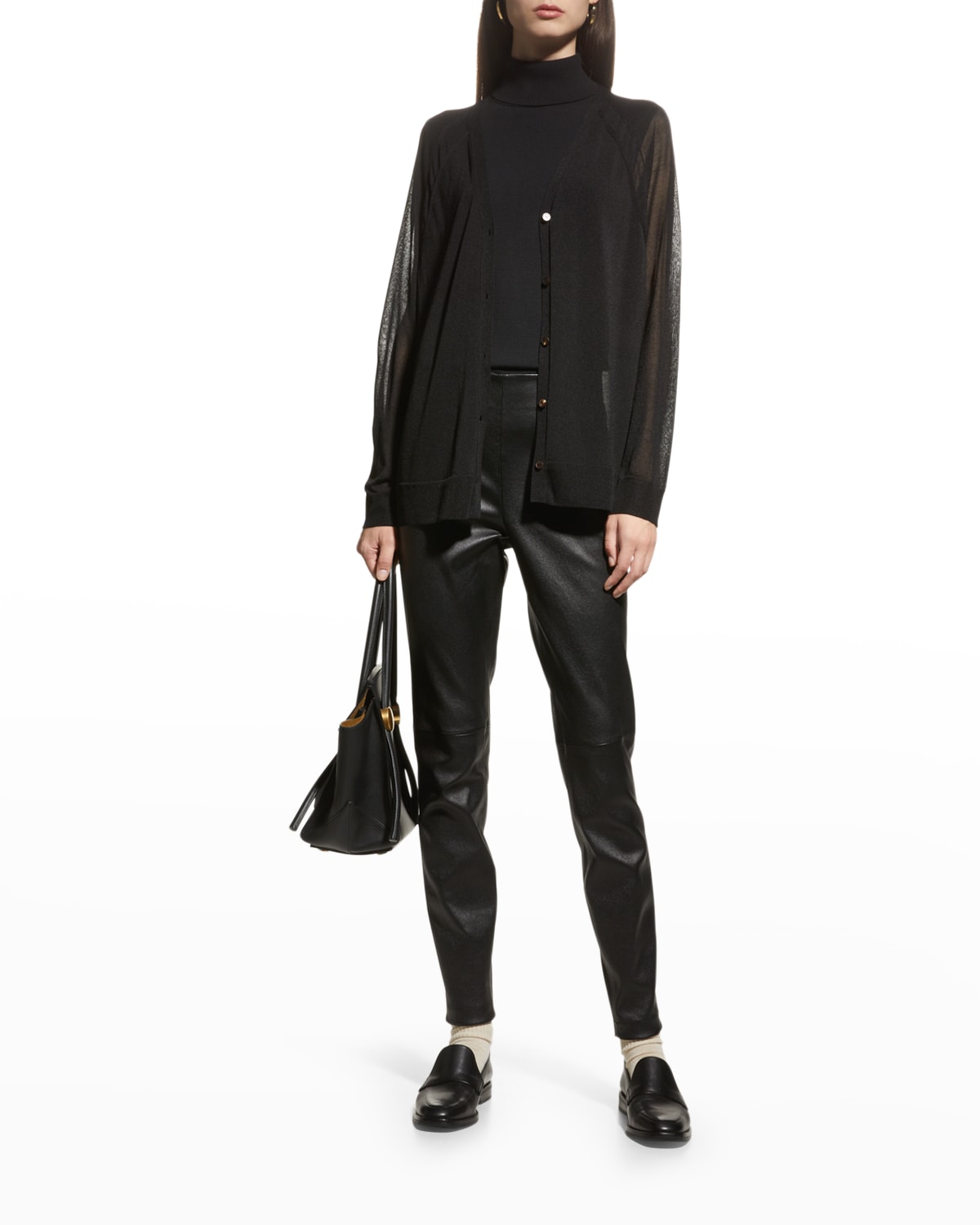 Lafayette 148 Cropped High-rise Leggings In Black