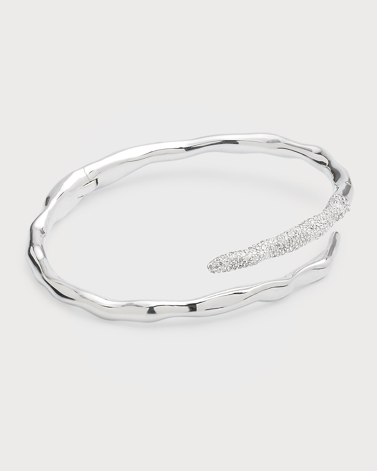 IPPOLITA HINGED BANGLE IN STERLING SILVER WITH DIAMONDS
