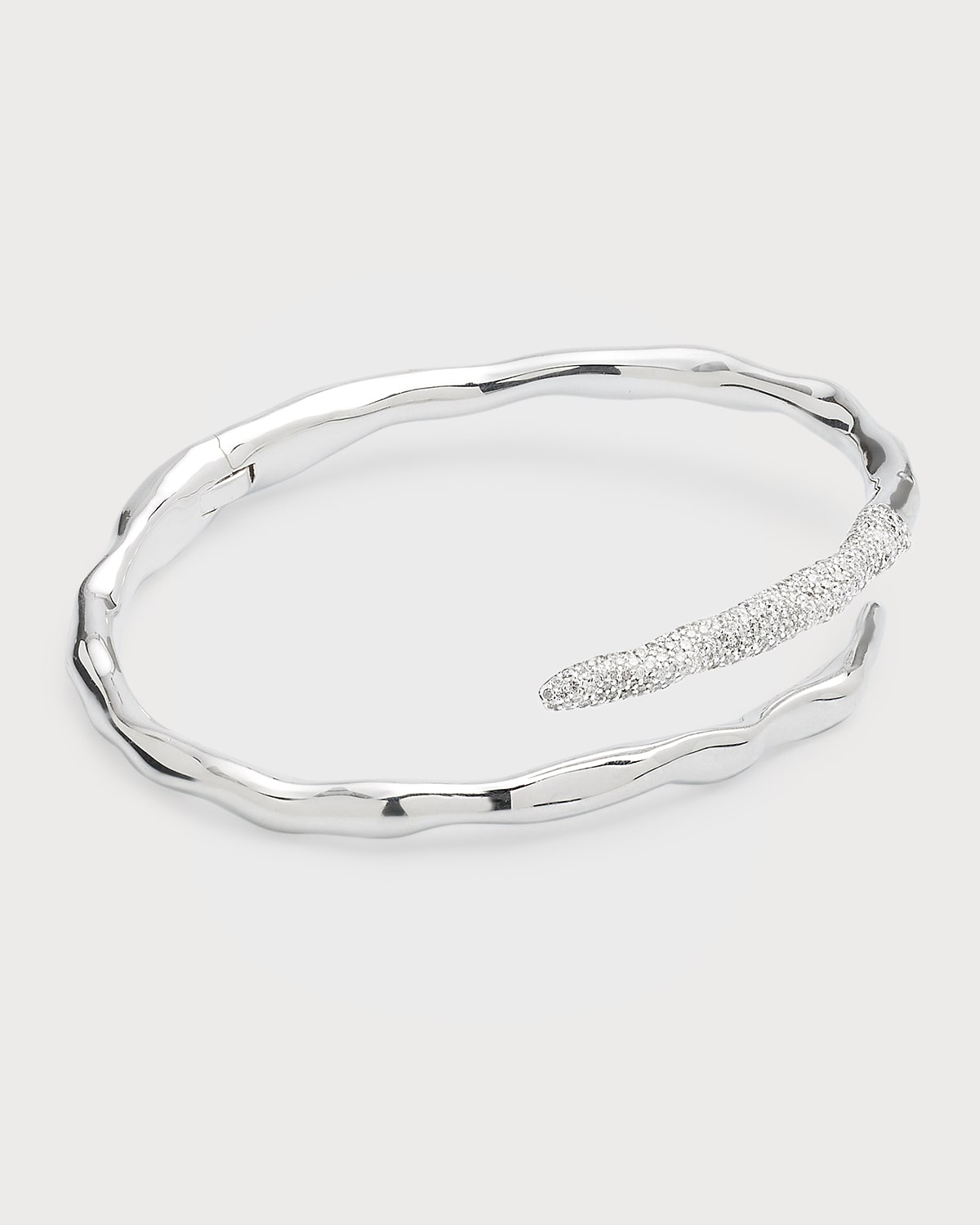 Ippolita Women's Stardust Sterling Silver & Diamond Hinged Bypass Bangle In Diamond