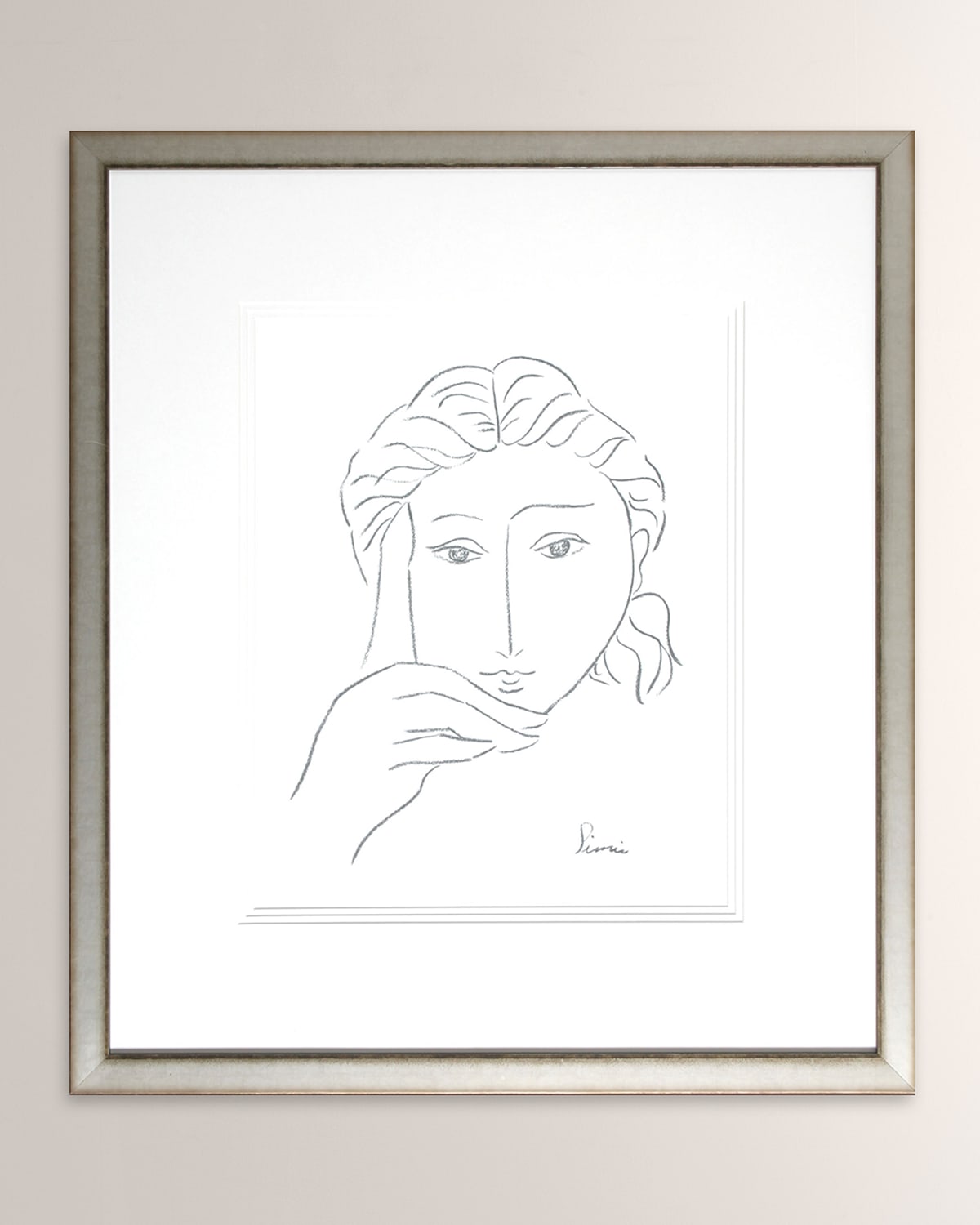 Shadow Catchers Woman's Face Sketch I 28" X 32"