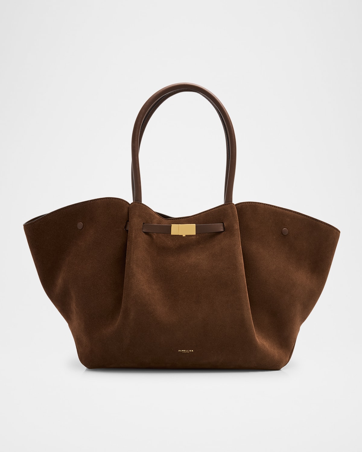 Demellier New York Suede Tote Bag In Mocha Suede Mocha