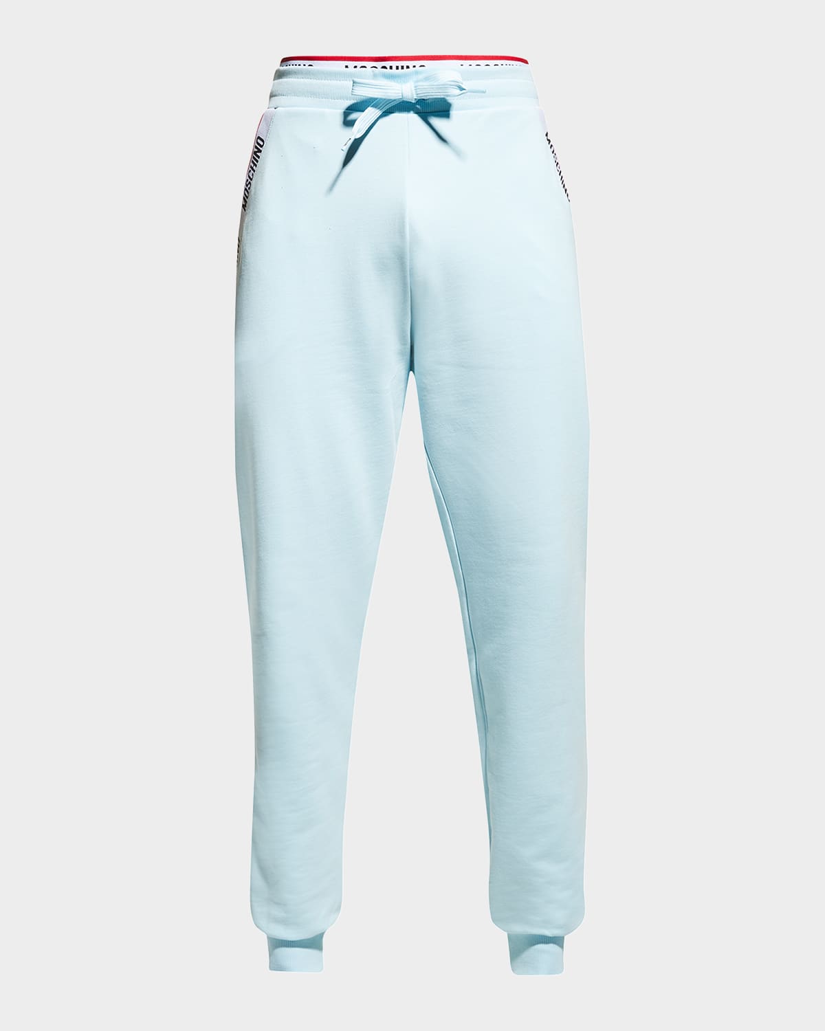 Shop Moschino Men's Logo-trim Home Jogger Pants In Light Blue