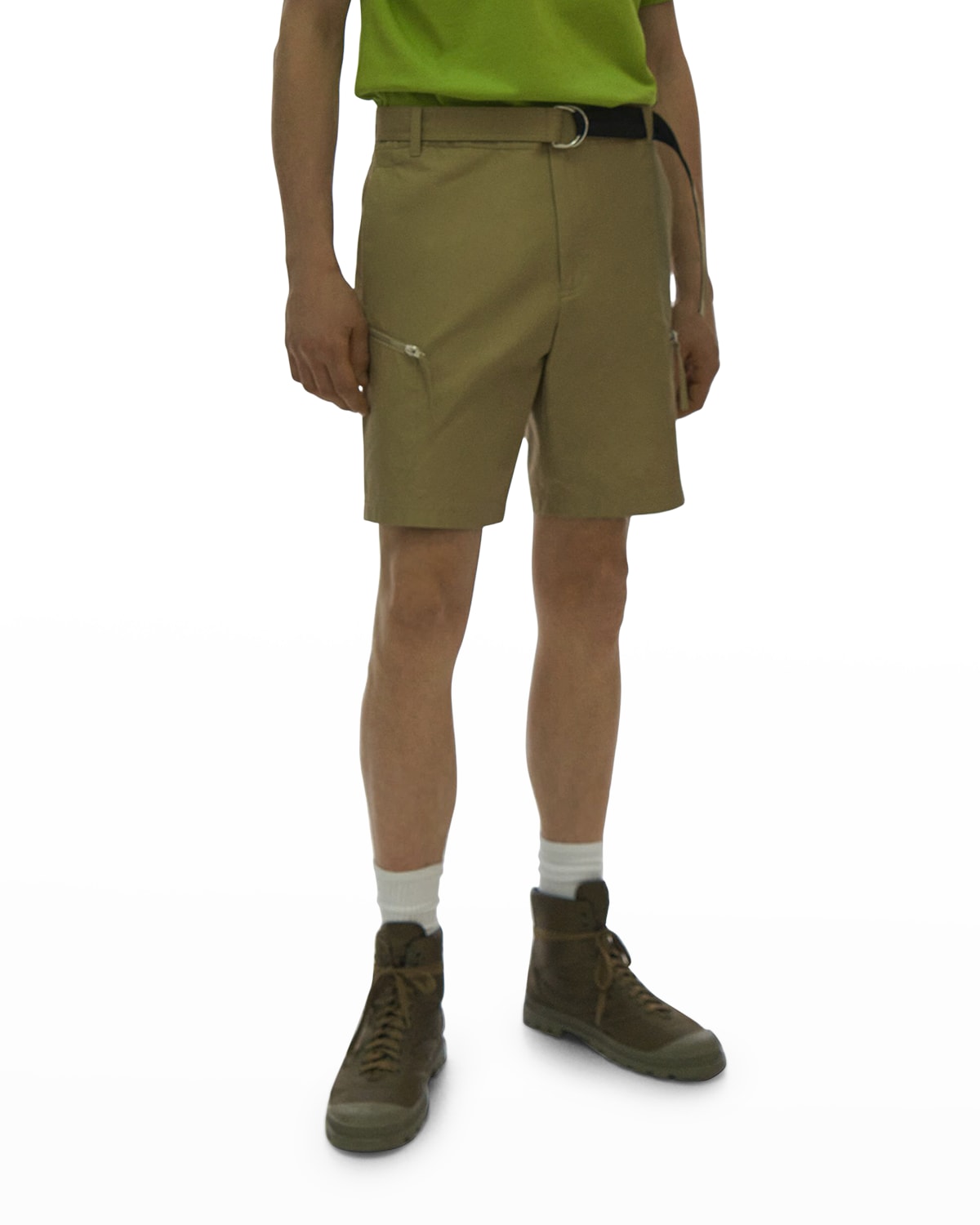 Helmut Lang Men's Belted Zip-Pocket Shorts