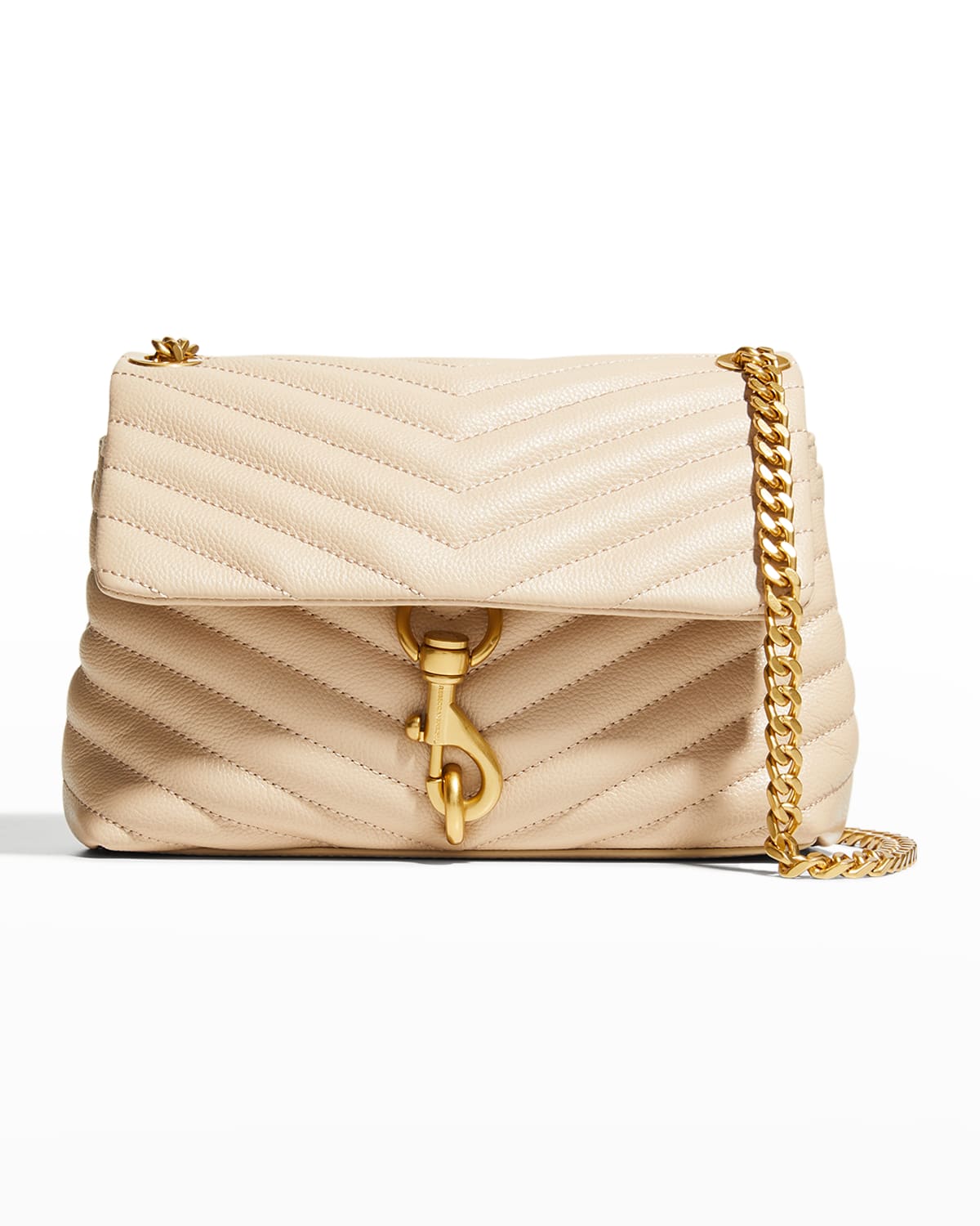 Rebecca Minkoff Edie Quilted Leather Chain Crossbody Bag In Sand Dune ModeSens