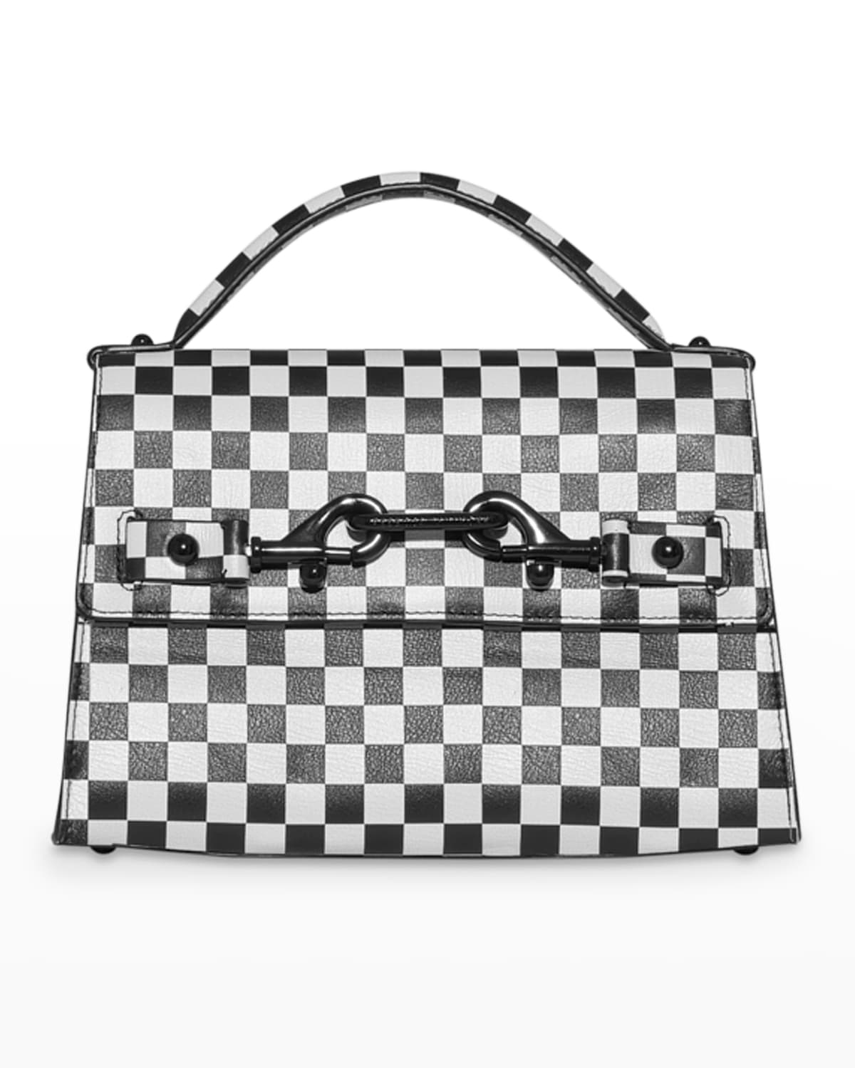 Lou Checkered Leather Crossbody Bag