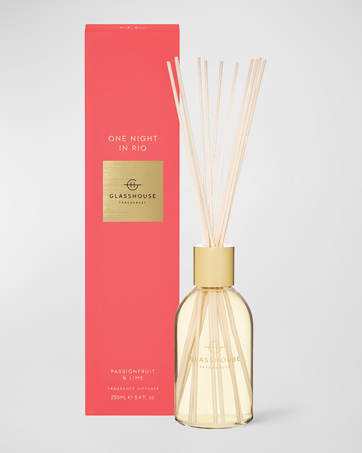 Glasshouse Fragrances One Night In Rio Passionfruit & Lime Fragrance Diffuser, 8.4 Oz. In Red