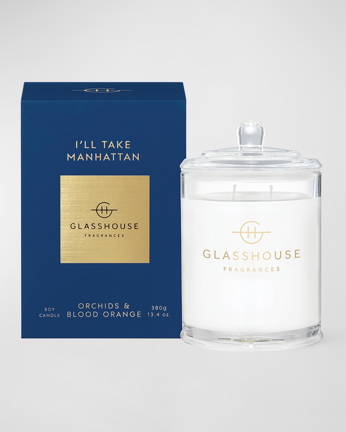 Glasshouse Fragrances I'll Take Manhattan 13.4 oz Triple Scented Candle In Blue