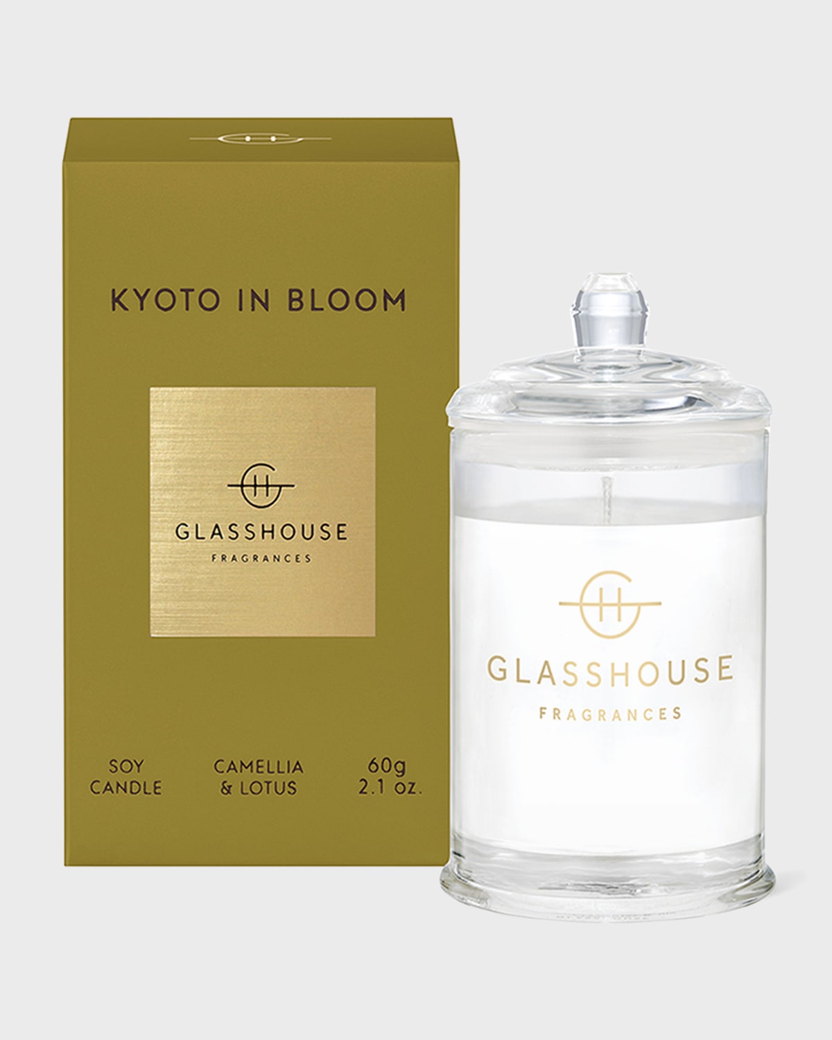 Glasshouse Fragrances Kyoto In Bloom Candle 2.1 Oz. In Gold