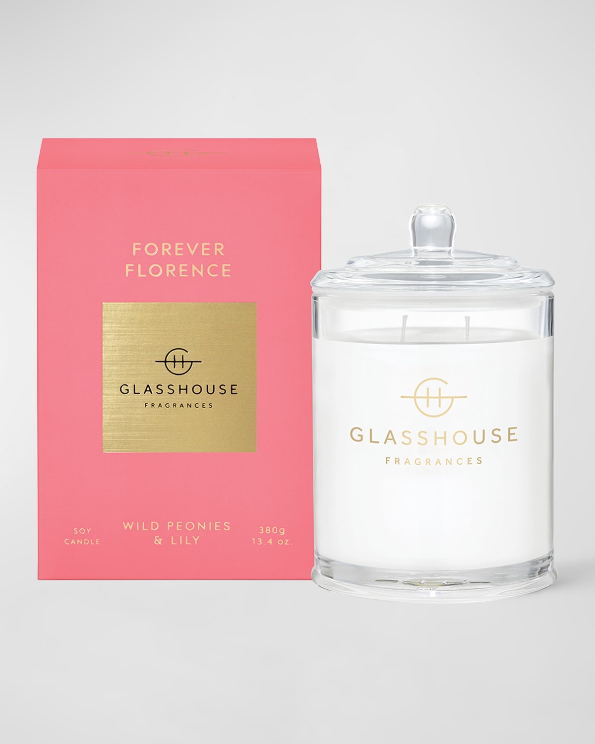 Glasshouse Fragrances 13.4 Oz. Forever Florence Scented Candle In Pink