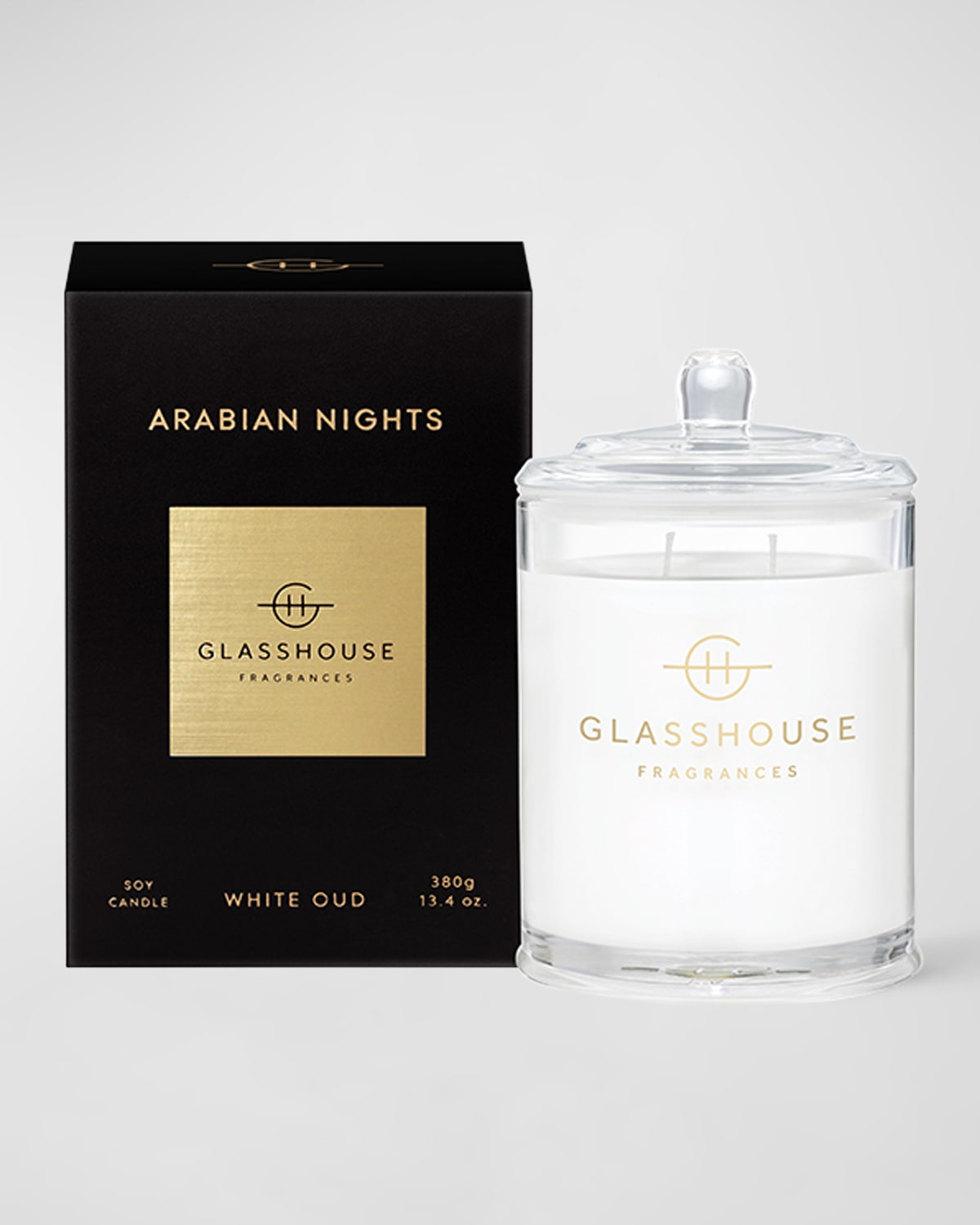 Glasshouse Fragrances 13.4 Oz. Arabian Nights Scented Candle In Black