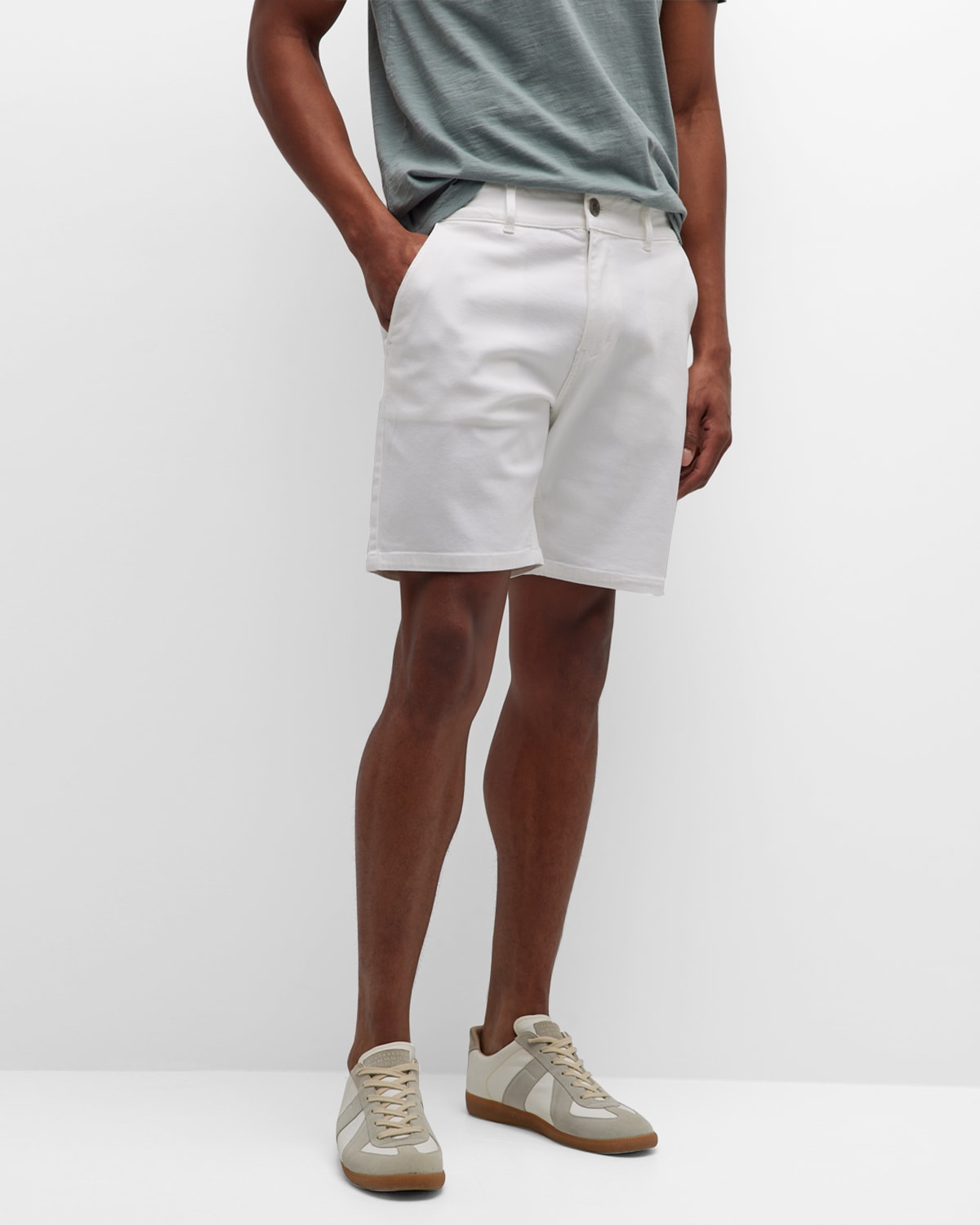 Paige Men's Thompson Brushed Twill Shorts In Atltc Frst