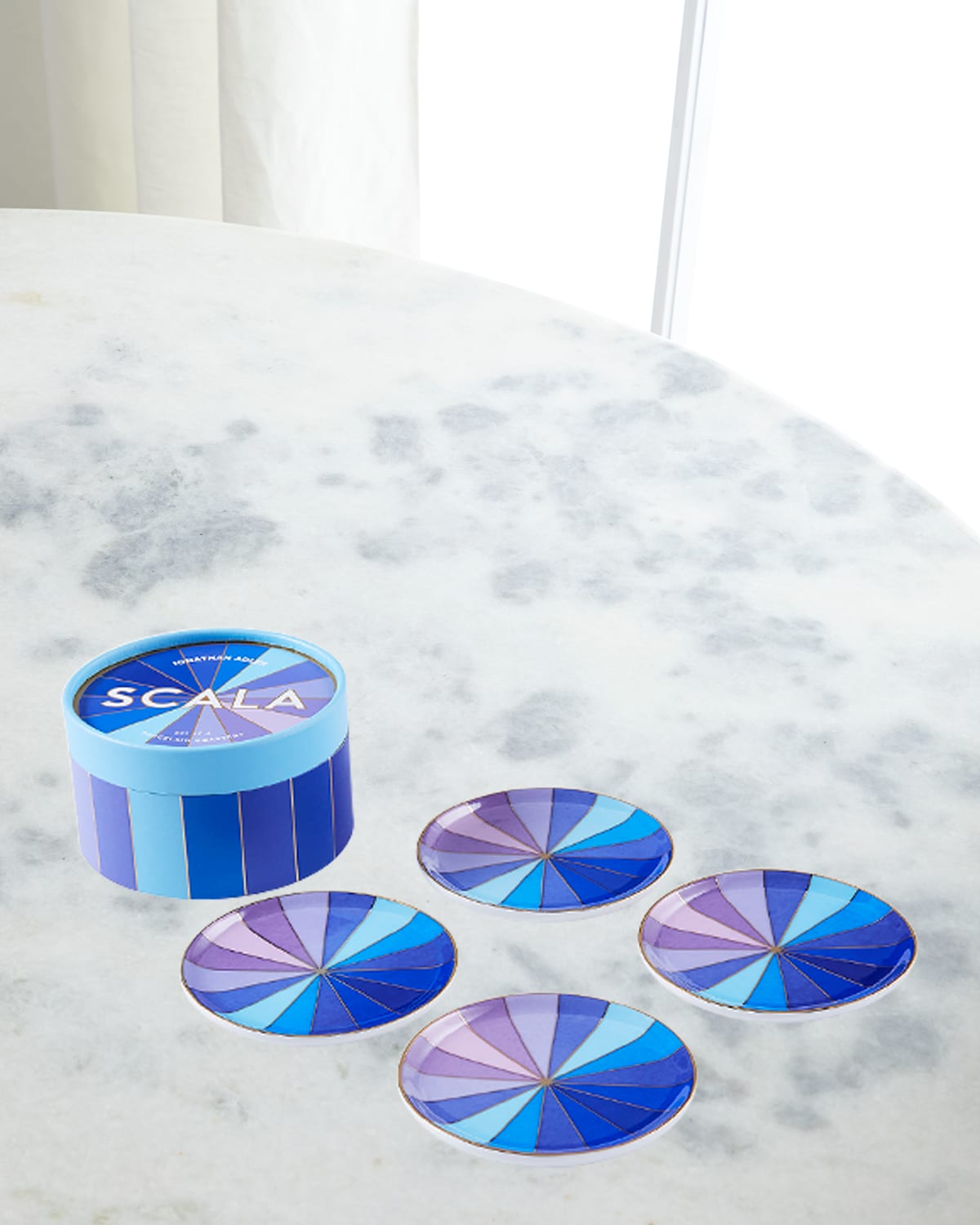 Jonathan Adler Scala Coasters, Set Of 4 In Blue