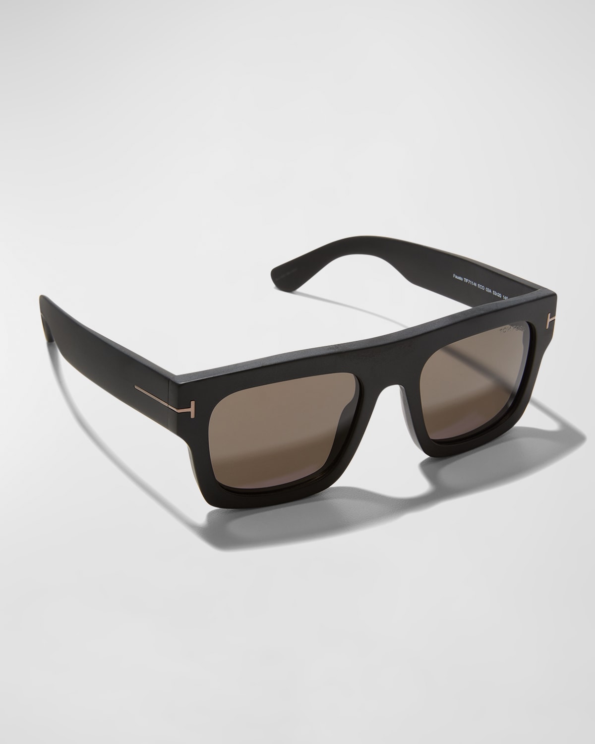 Tom Ford Fausto Square Plastic Sunglasses In 02a Matte Black