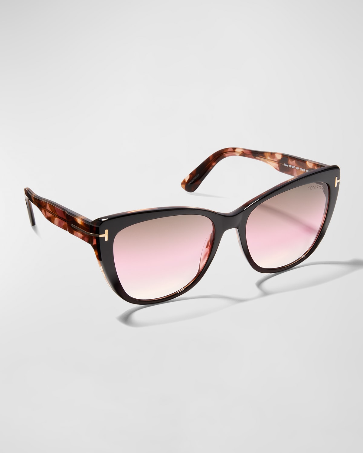 Shop Tom Ford Nora Plastic Cat-eye Sunglasses In Black / Other