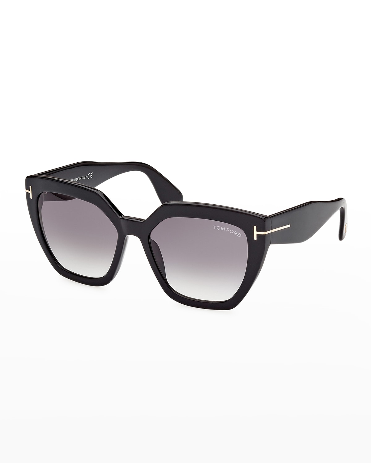 Tom Ford Phobe 56mm Square Sunglasses In Shiny Black