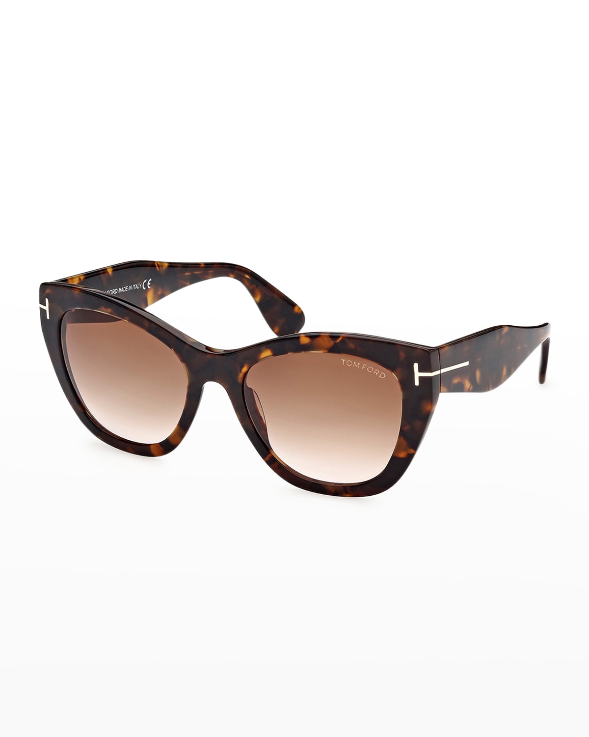 Tom Ford Cara Plastic Cat-eye Sunglasses In 55f Coloured