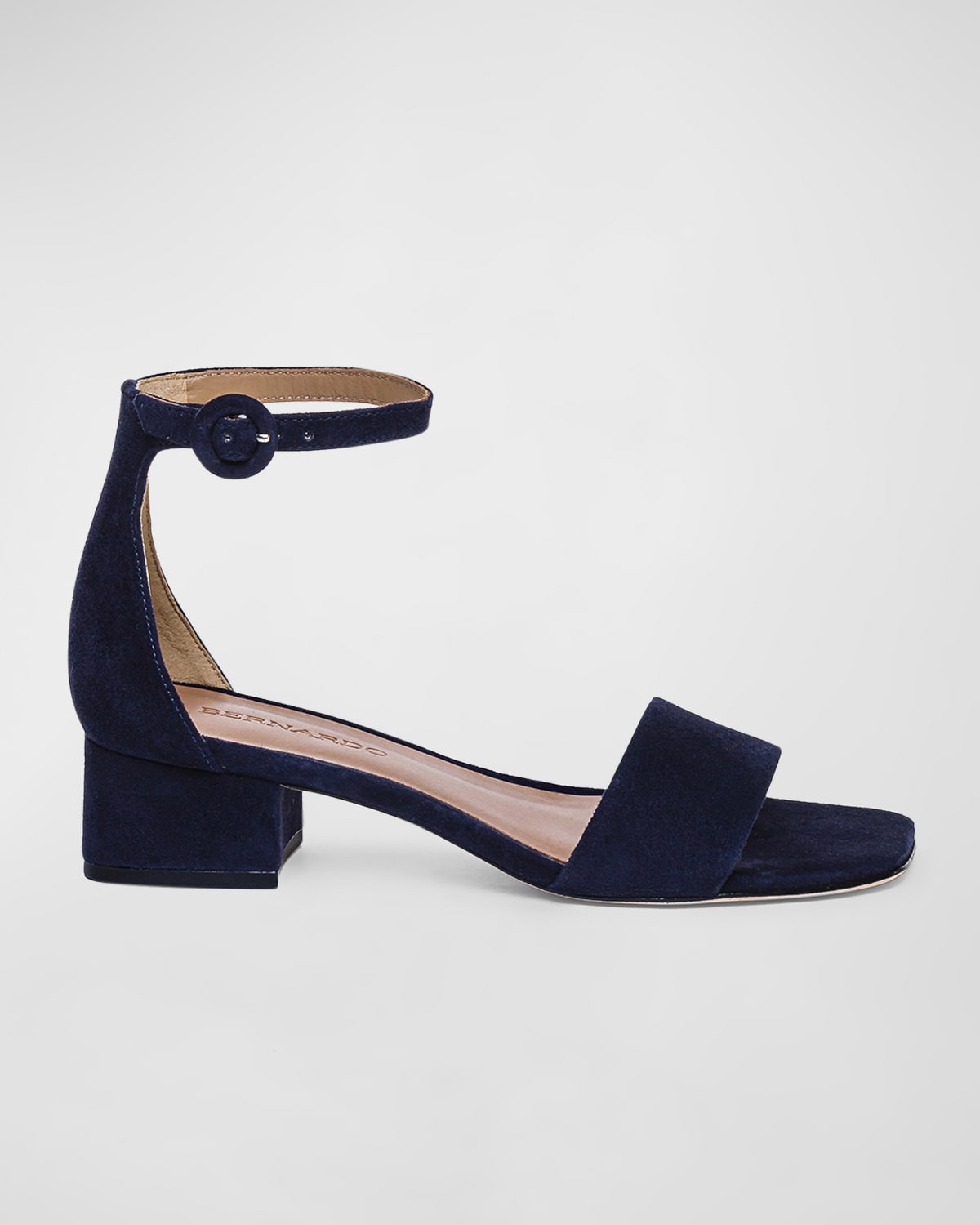Bernardo Jalena Suede Ankle-strap Sandals In Dark Navy Kid Sue