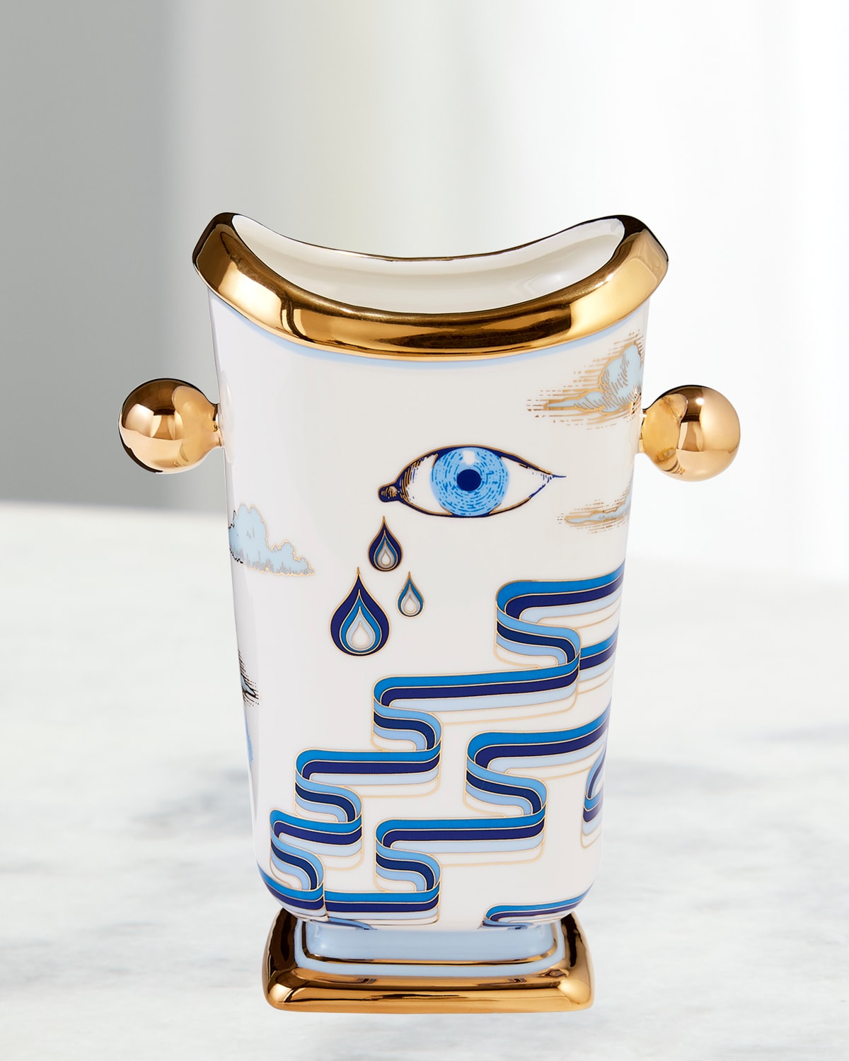 Shop Jonathan Adler Druggist Tall Vase In Blue