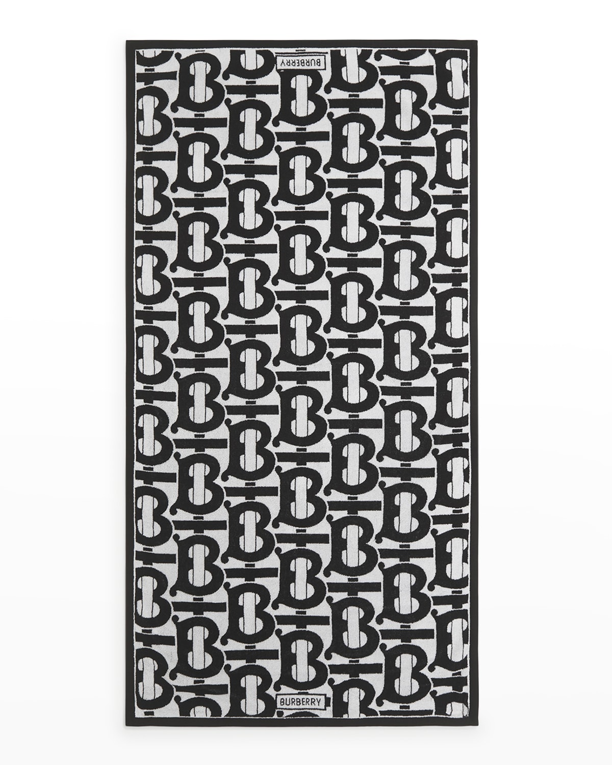 Burberry Tb Monogram Jacquard Towel In Black | ModeSens