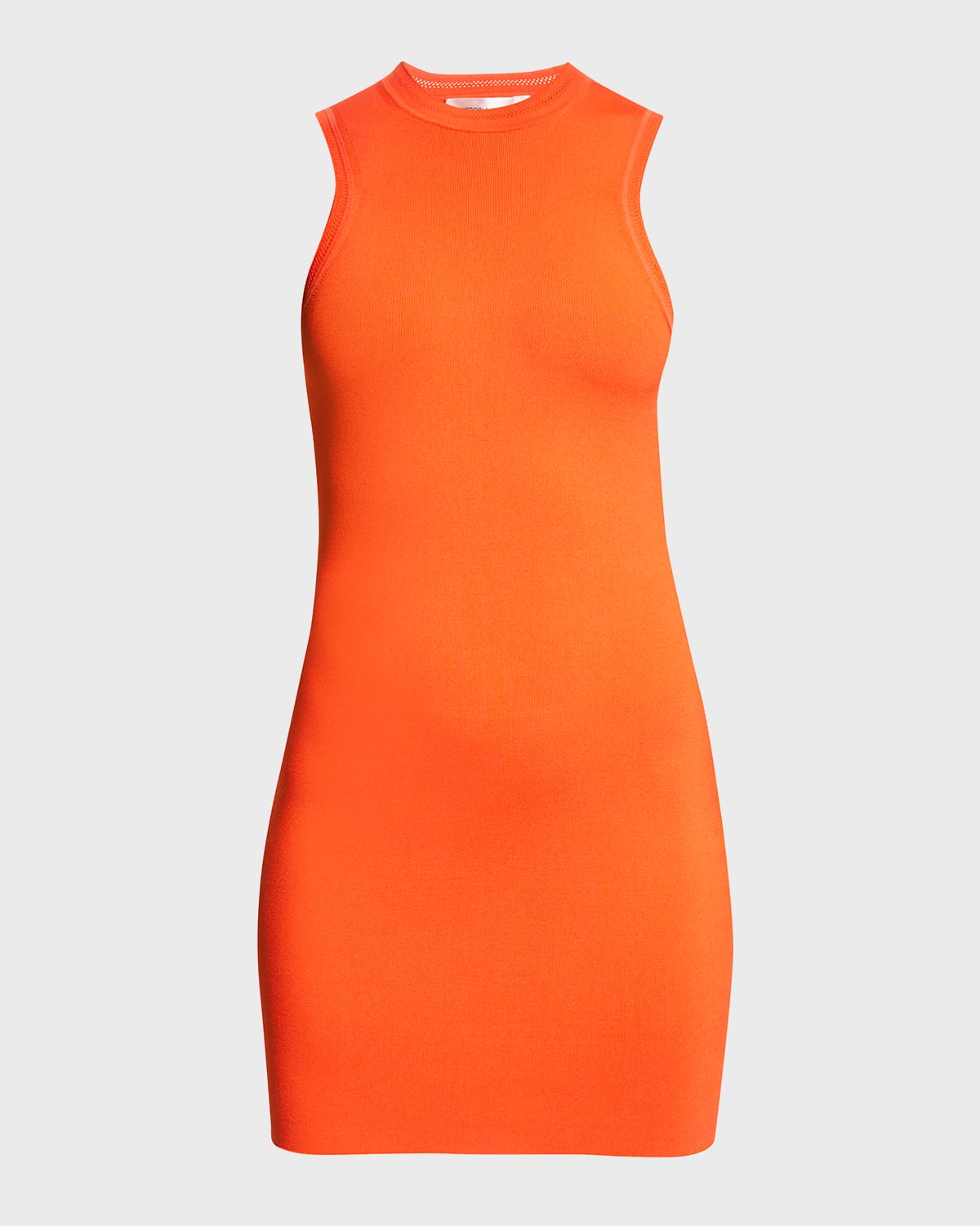 Victoria Beckham Fitted Sleeveless Stretch-woven Mini Dress In Orange
