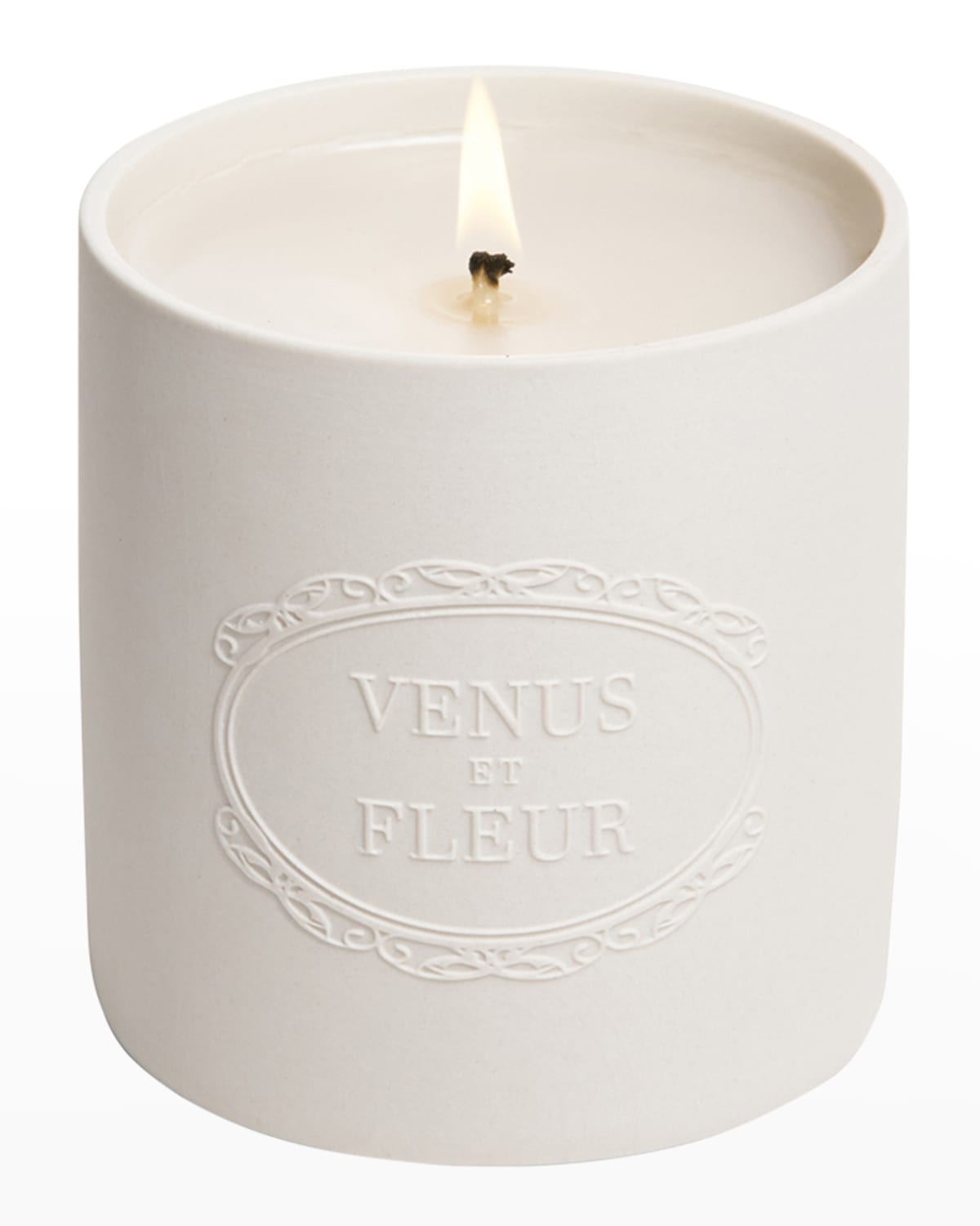 Venus Et Fleur Rose Blanche Porcelain Candle In White