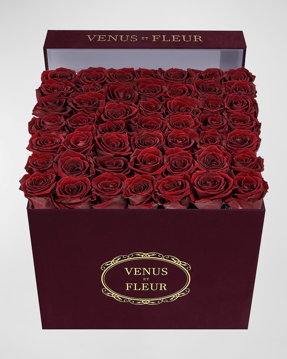 Shop Venus Et Fleur Large Square Blush Roses Merlot Suede Bouquet In Burgundy