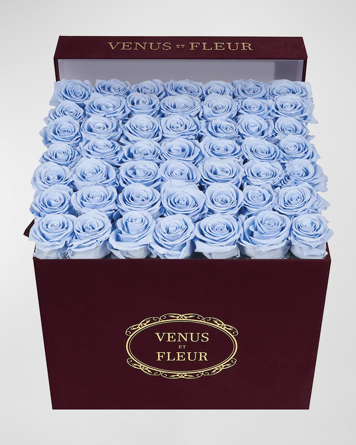Shop Venus Et Fleur Large Square Blush Roses Merlot Suede Bouquet In Lavender