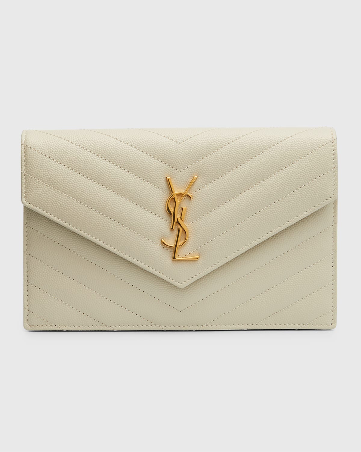 Saint Laurent Small YSL Envelope Flap Wallet on Chain