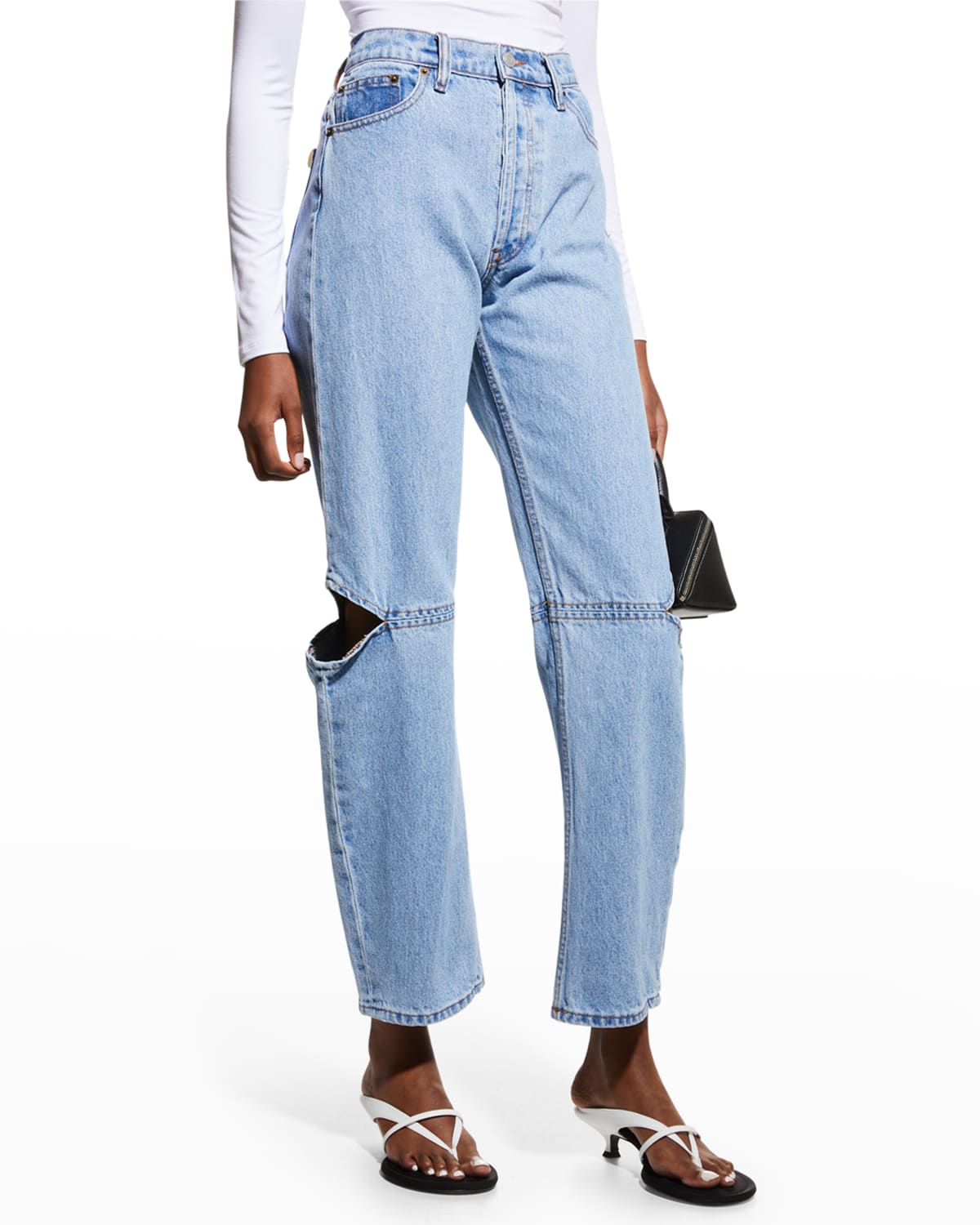 Cowgirl Straight Cut-Out Knee Jeans
