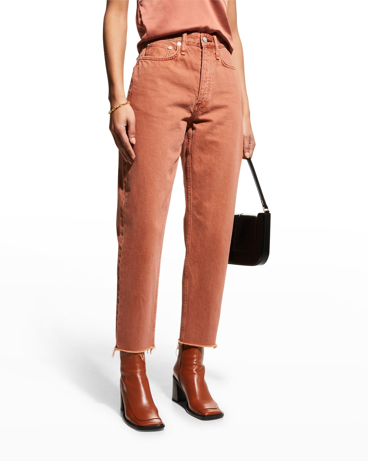 RAG & BONE ALISSA STRAIGHT-LEG COLORED CROPPED JEANS