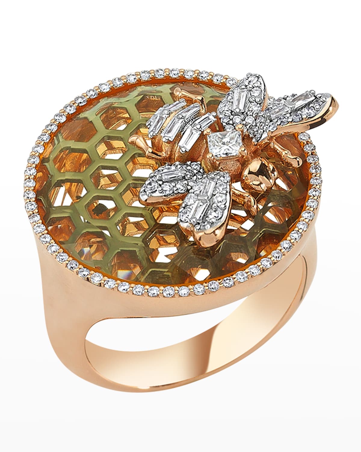 BeeGoddess Honeycomb Diamond Ring