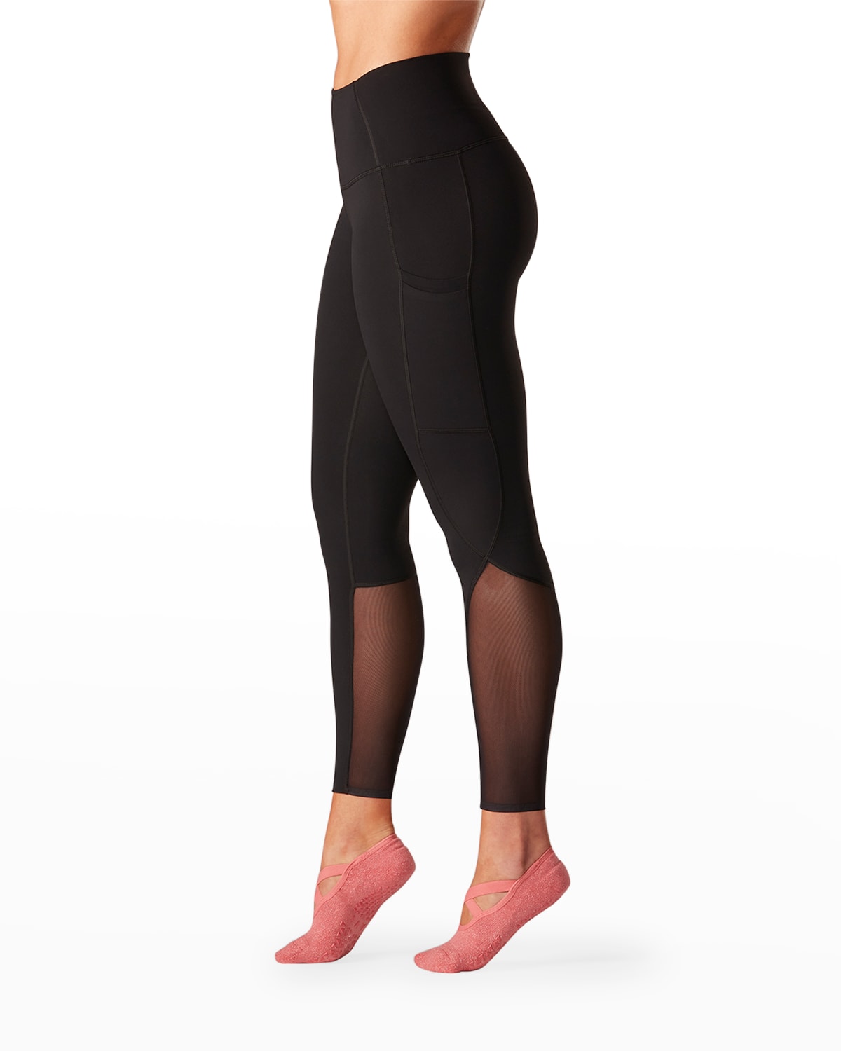 Leggings with transparent clearance sections